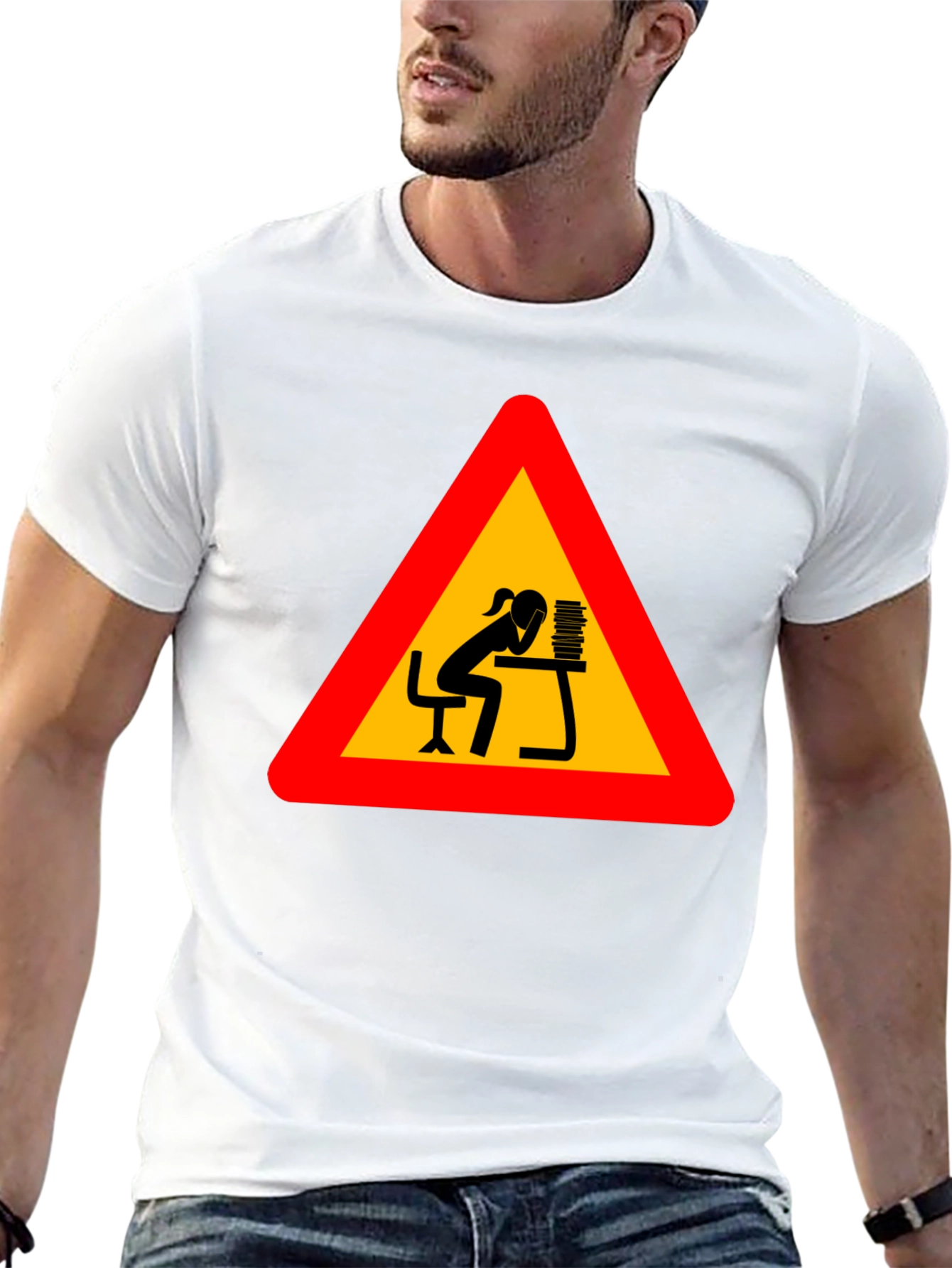 Workaholic Tee: Funny Warning Sign T-Shirt