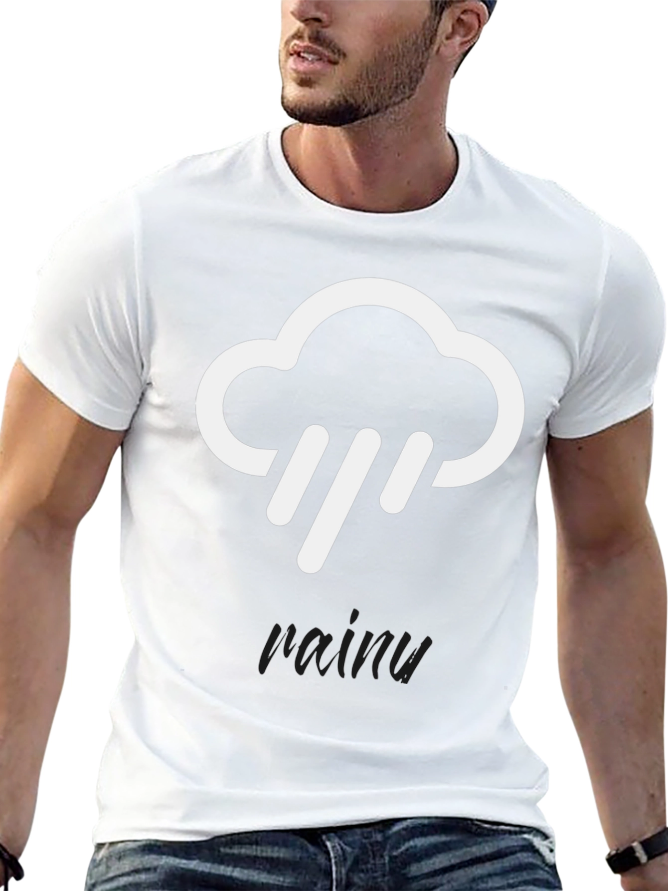 Rainy Cloud Graphic Tee - Black Cotton T-Shirt