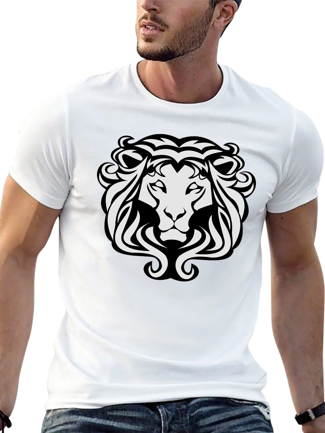 Lion Crest Graphic T-Shirt - Black