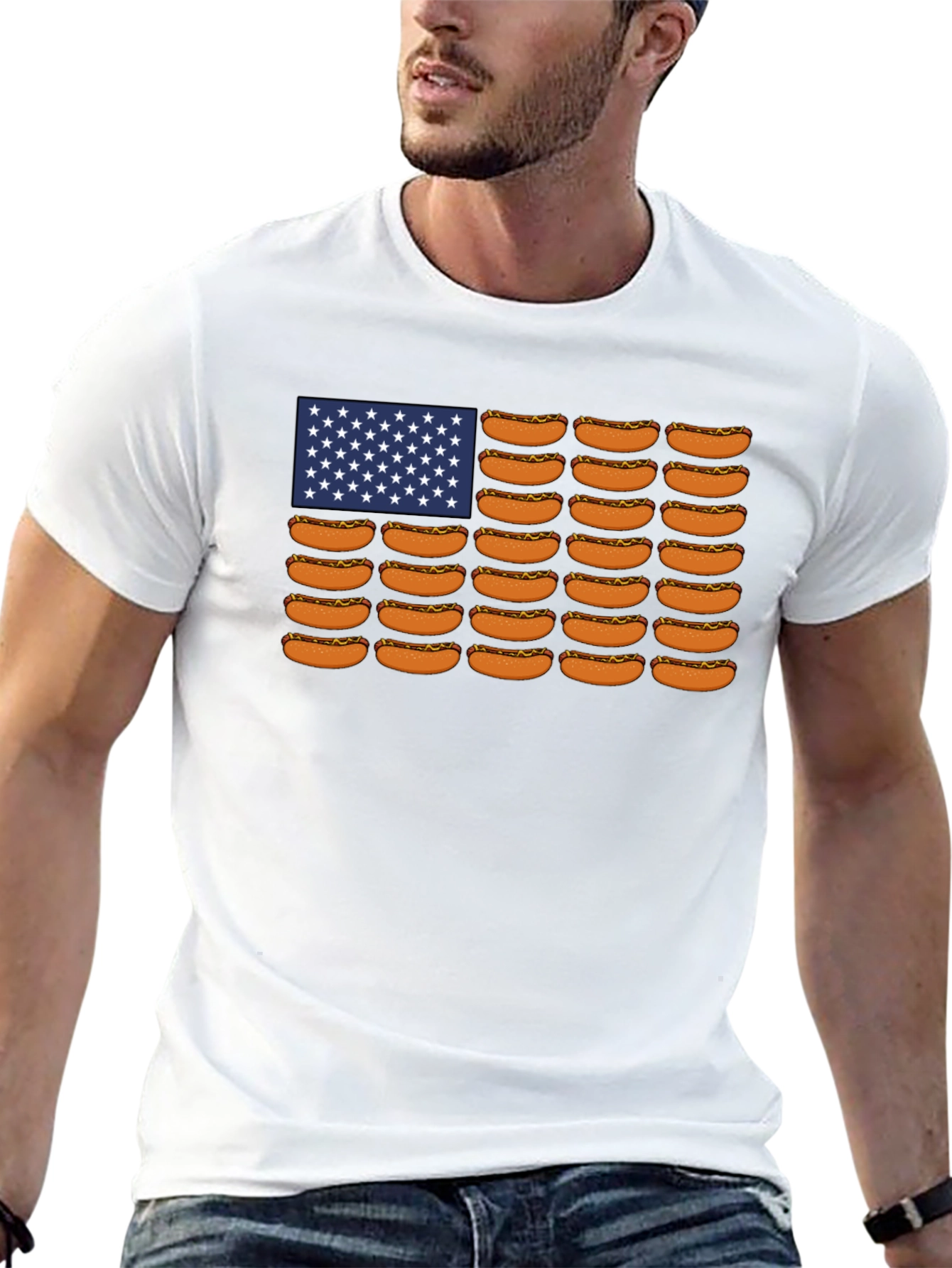 Hot Dog USA Flag Graphic Tee