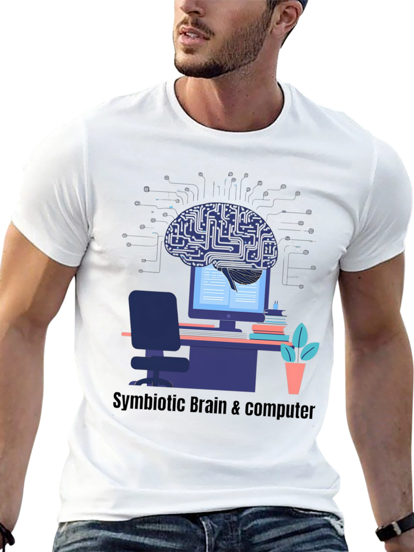 Symbiotic Brain & Computer Graphic Tee