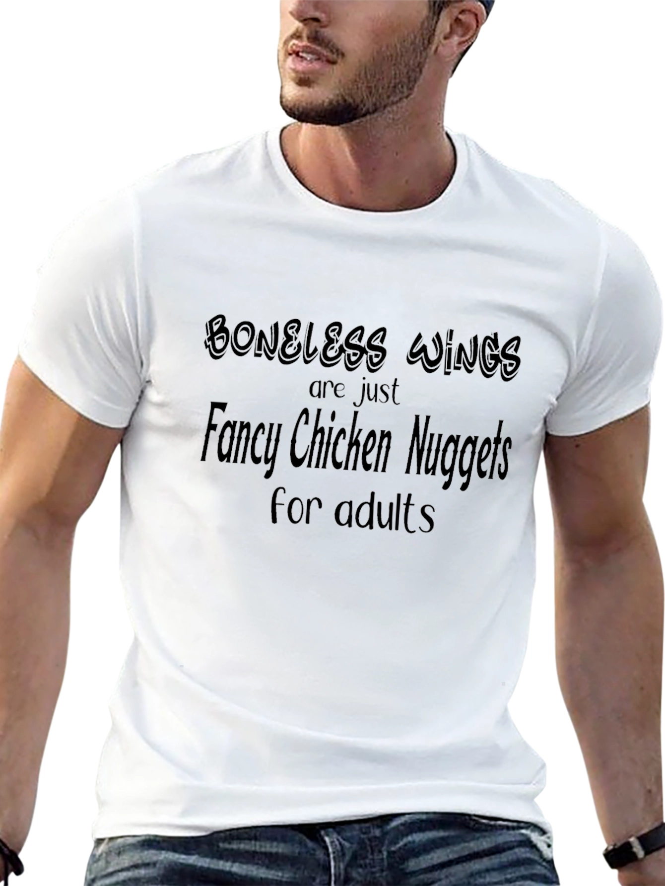 Boneless Wings Fancy Chicken Nuggets Adult Humor T-Shirt