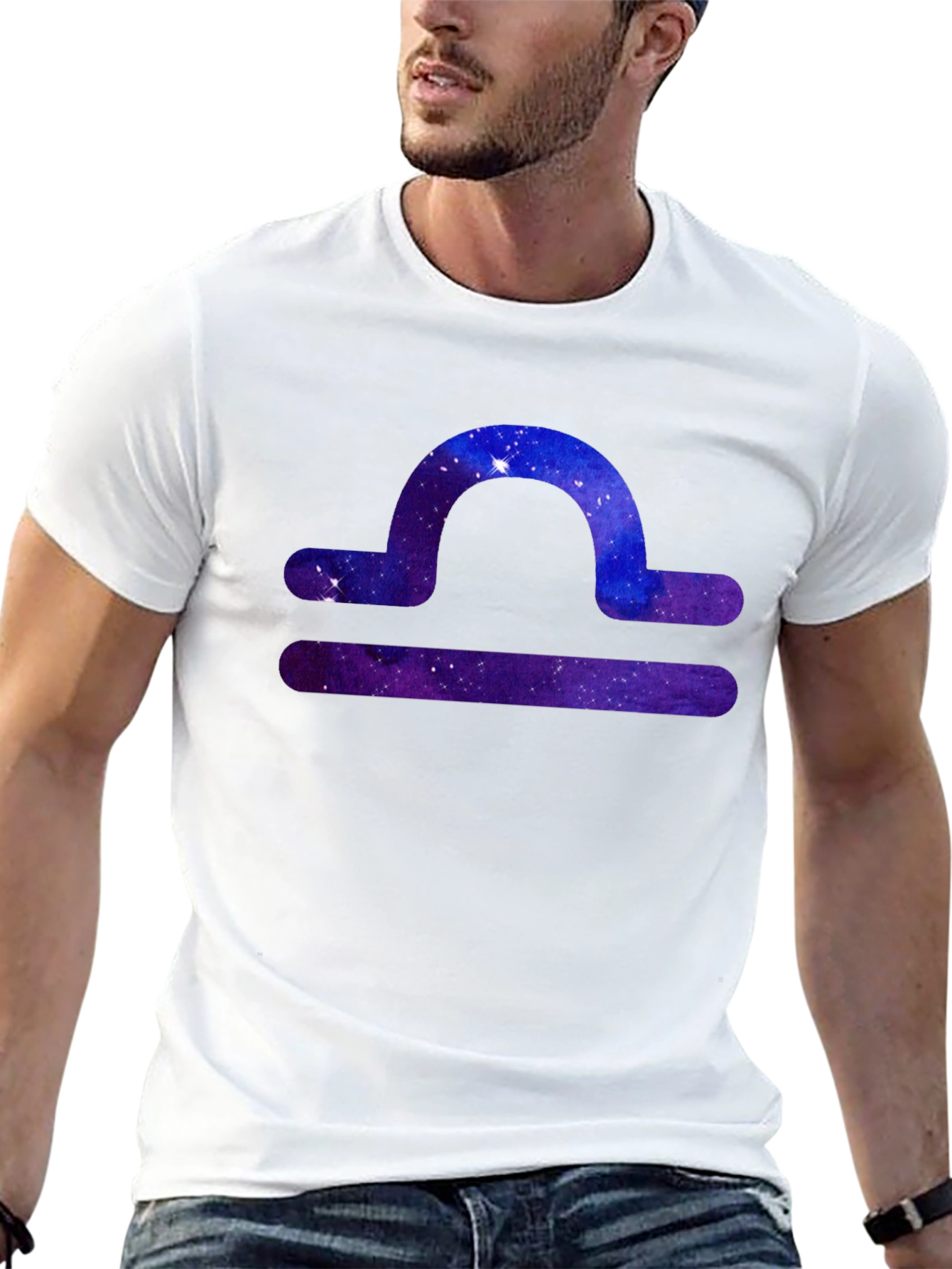 Libra Zodiac Galaxy T-Shirt - Black