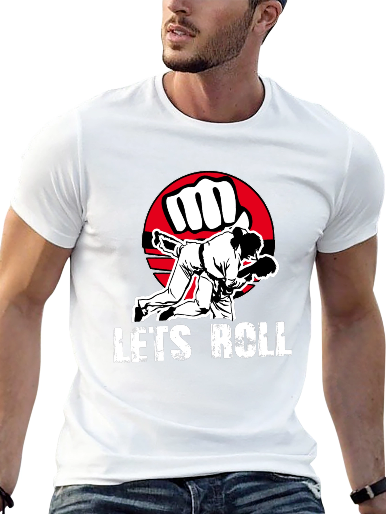 Lets Roll Jiu Jitsu Graphic Tee - Black