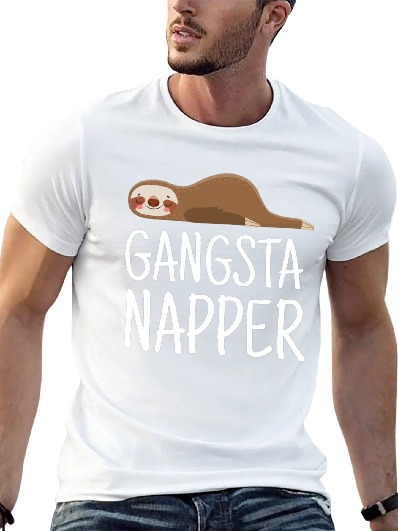 Gangsta Napper Sloth T-Shirt - Lazy Lounger Style