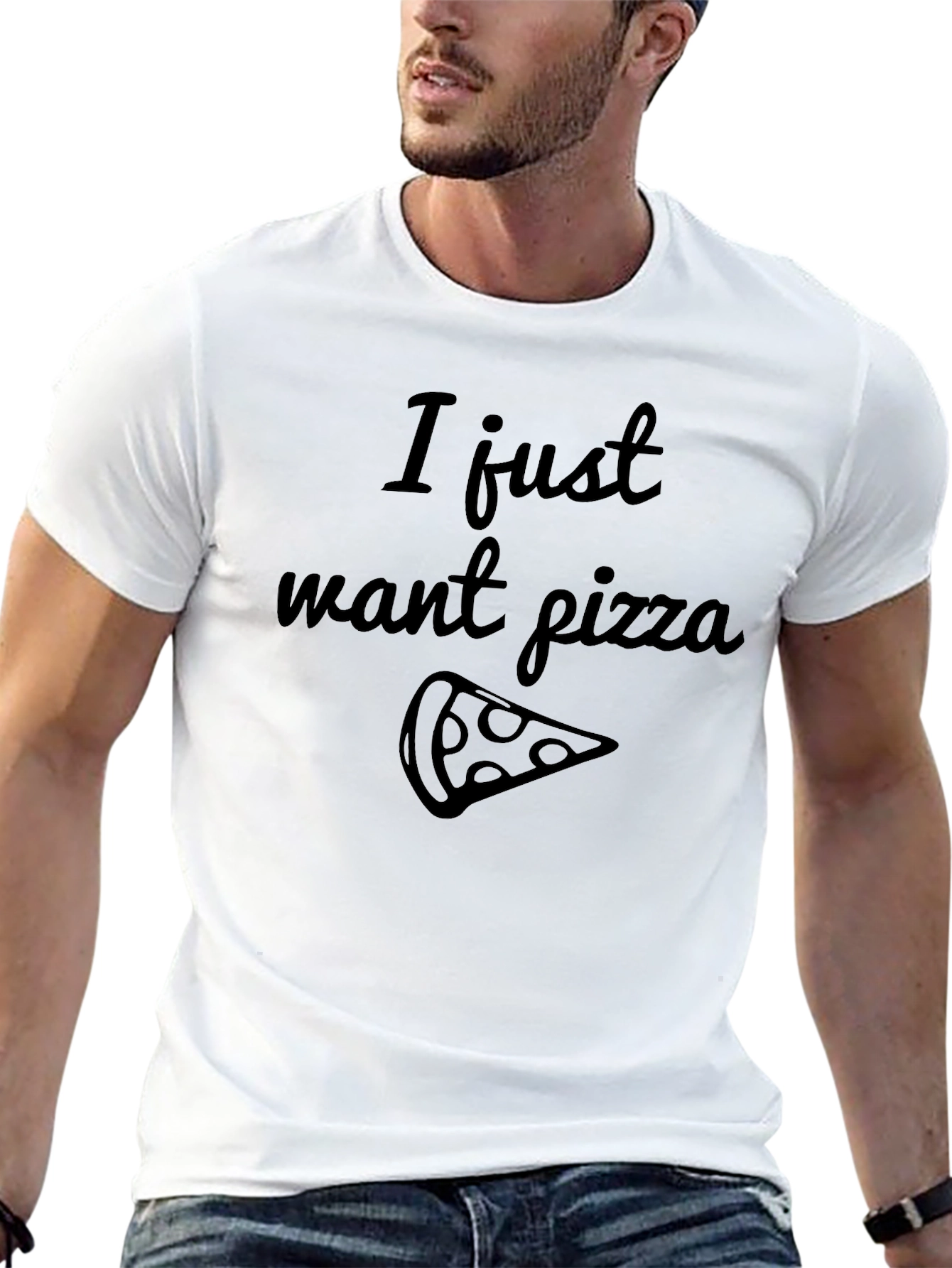I Just Want Pizza Black Graphic Tee
