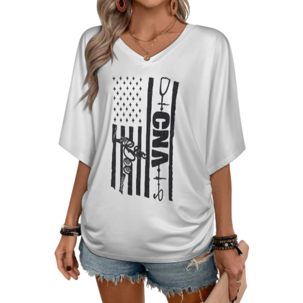 CNA American Flag Nurse Graphic T-Shirt – Healthcare Pride Tee(z1085)