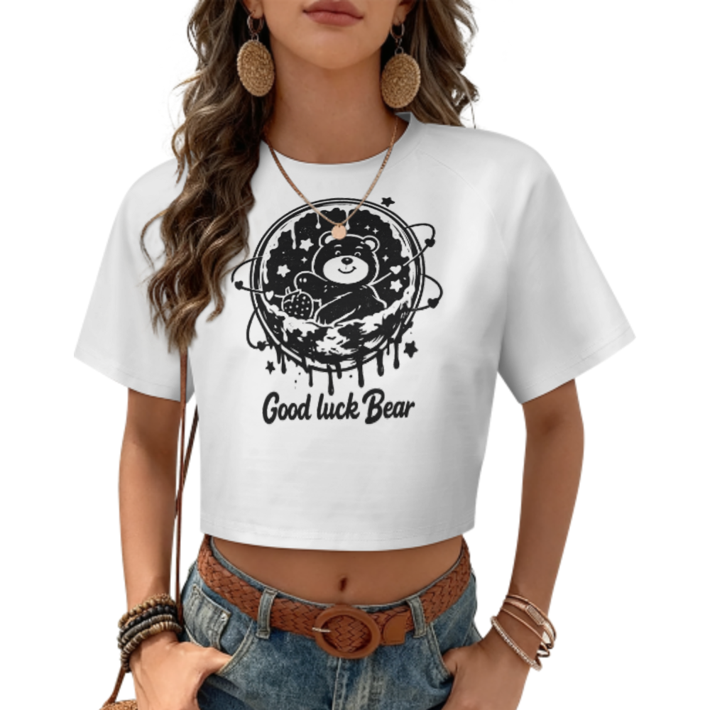 Good Luck Bear Shirt – Cute Kawaii Space Bear Graphic Tee(z1125)