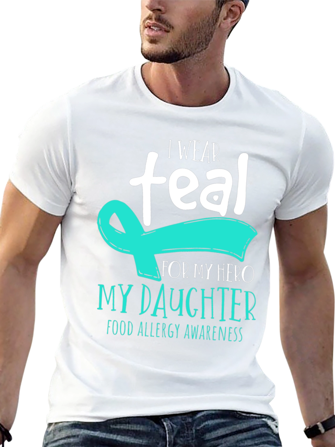Teal Ribbon Food Allergy Awareness T-Shirt