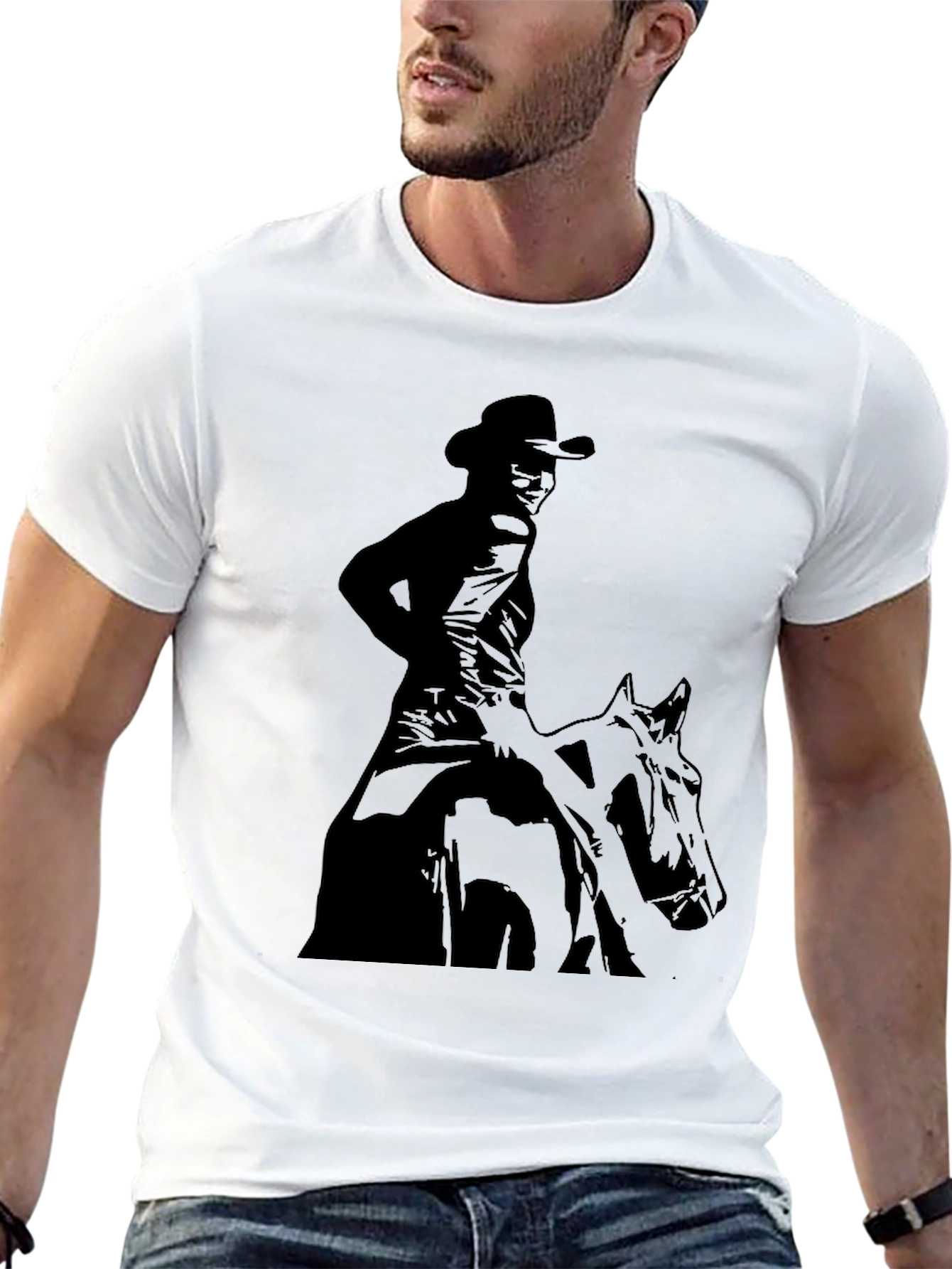 Cowboy Rider Graphic Black T-Shirt