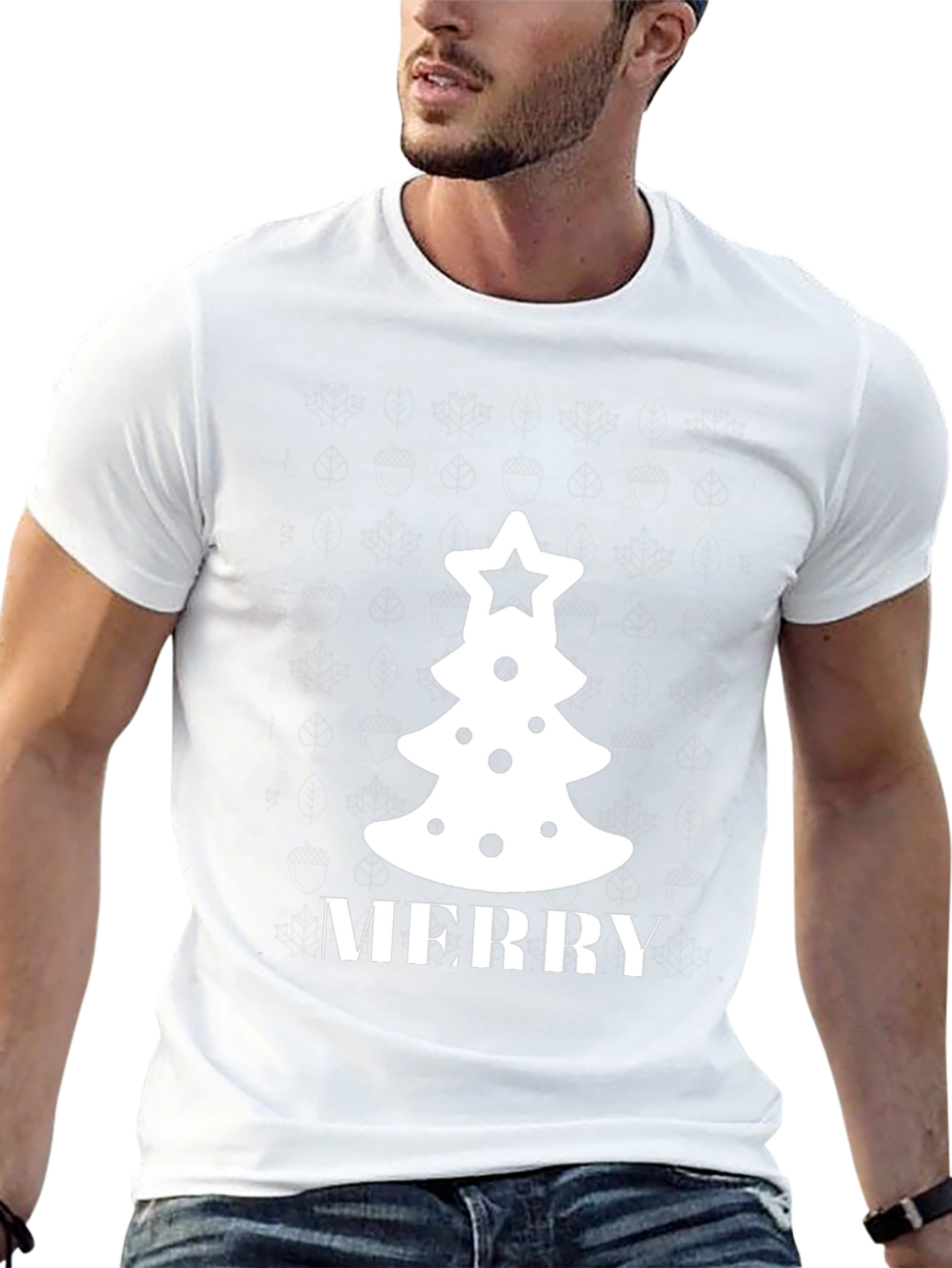 Festive Merry Christmas Tree Graphic Tee