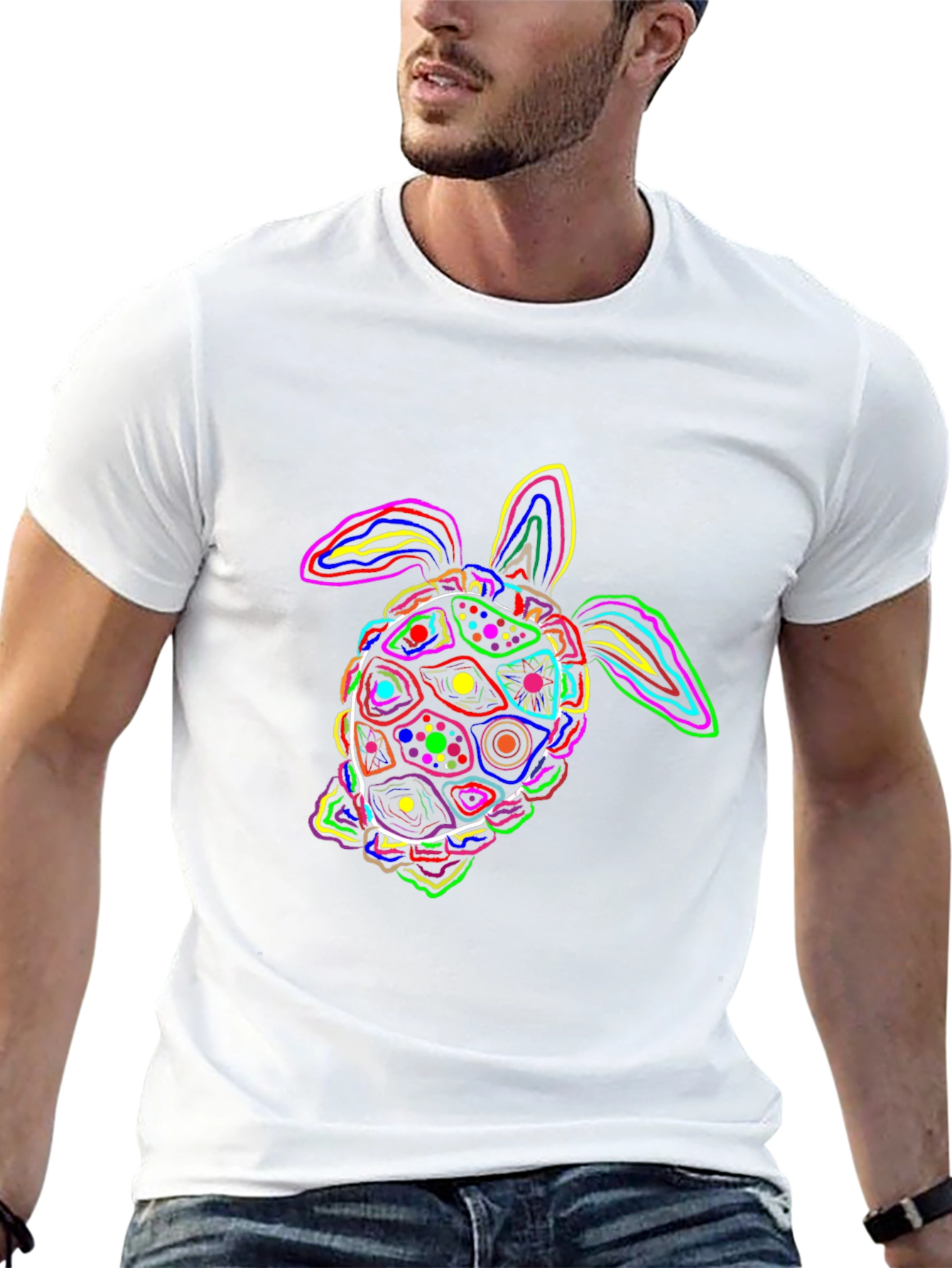 Neon Turtle Graphic Black T-Shirt