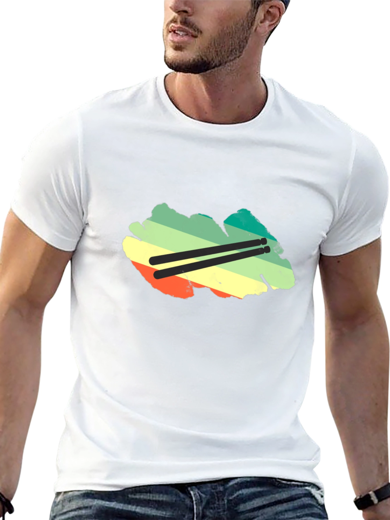 Retro Drummer T-Shirt - Music Lover Tee