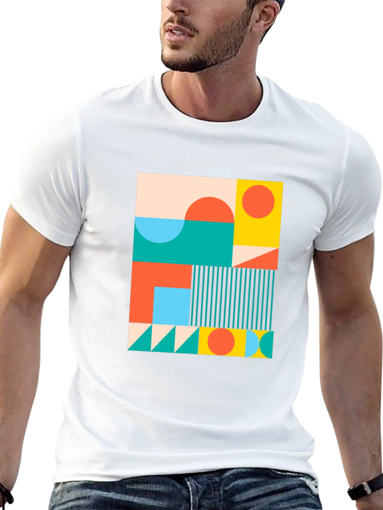 Geometric Pattern Tee - Modern Art Shirt