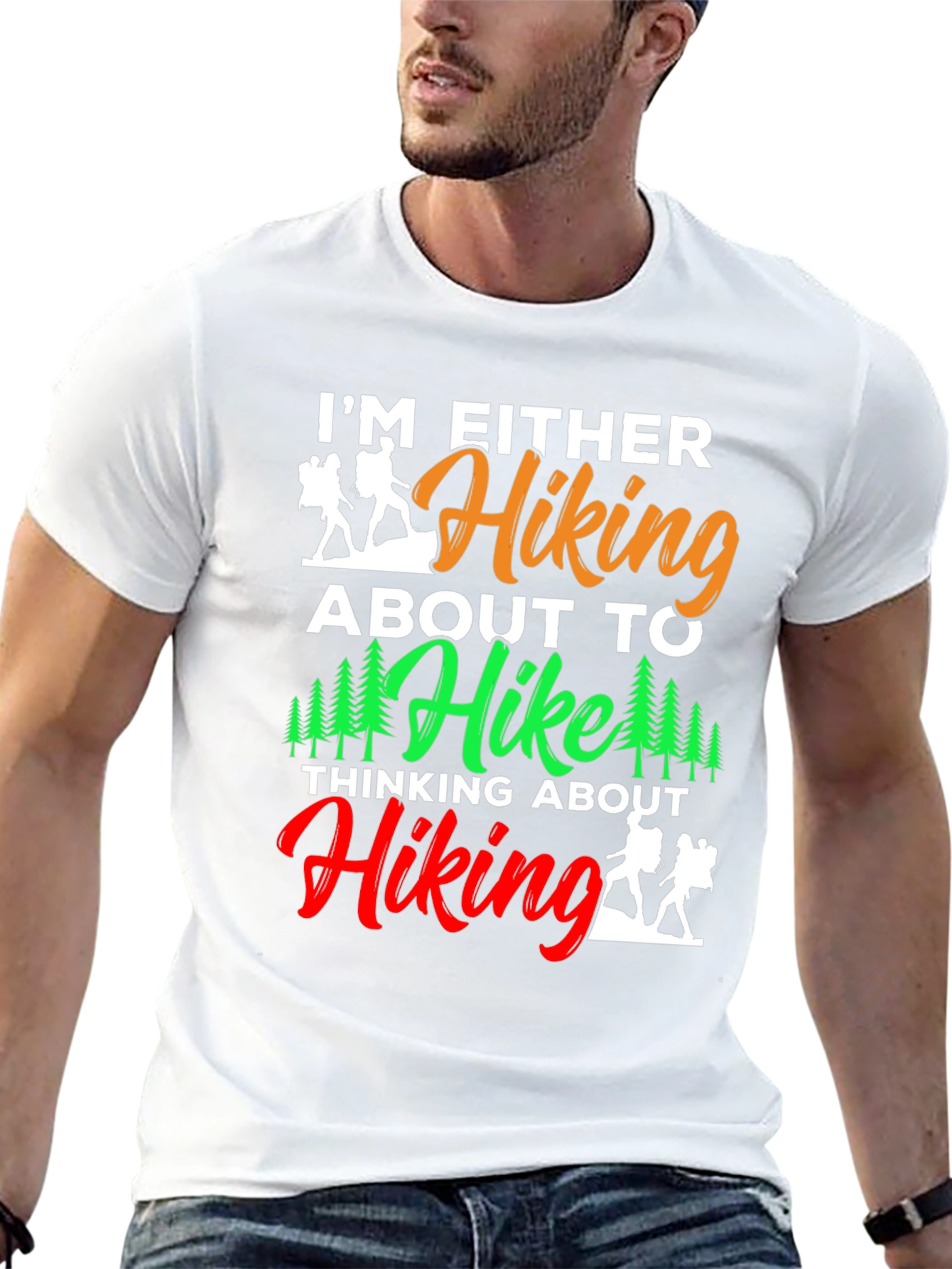 Hiking Lover T-Shirt: Im Either Hiking Design
