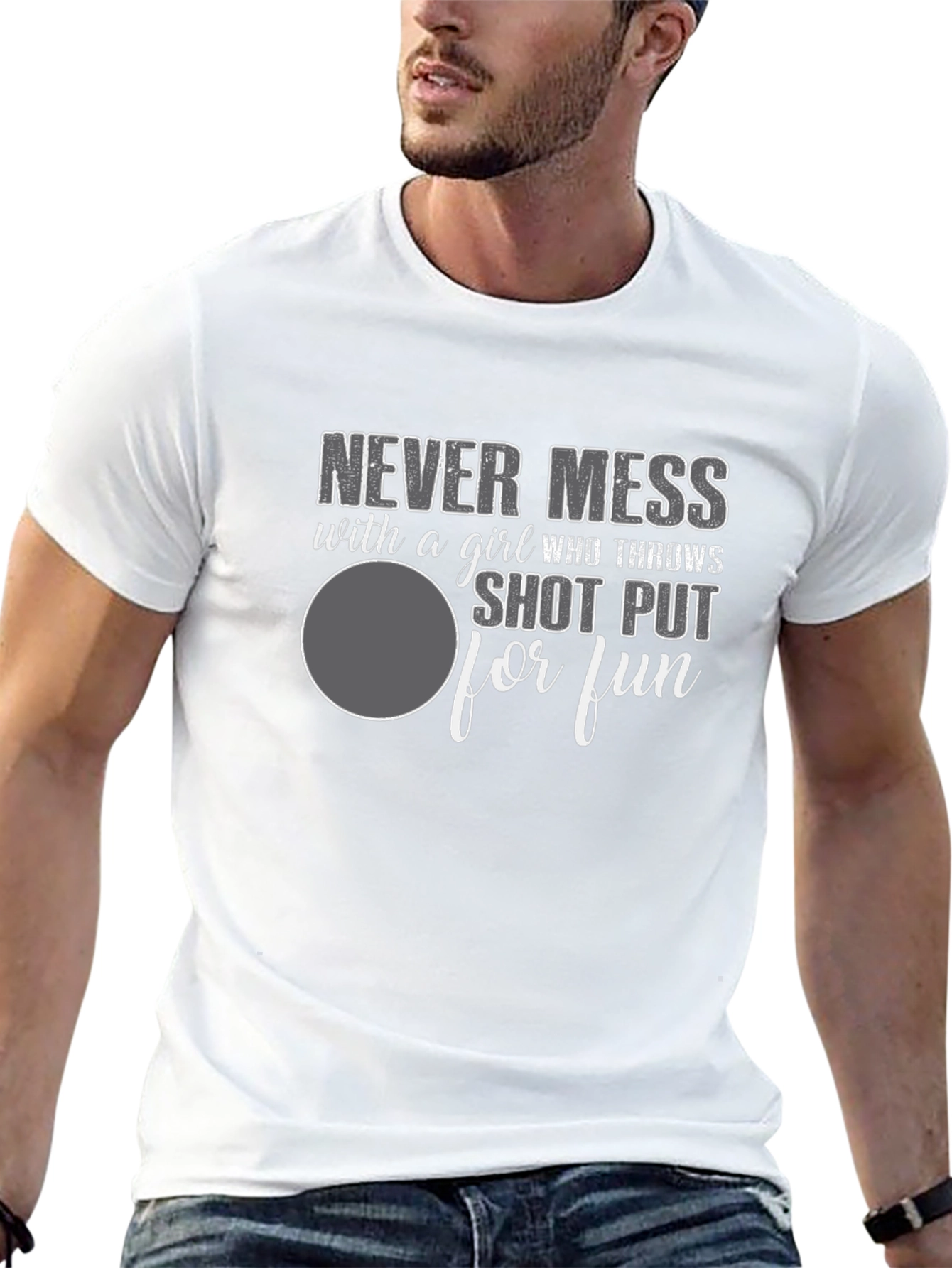 Shot Put Girl T-Shirt - Never Mess Graphic Tee