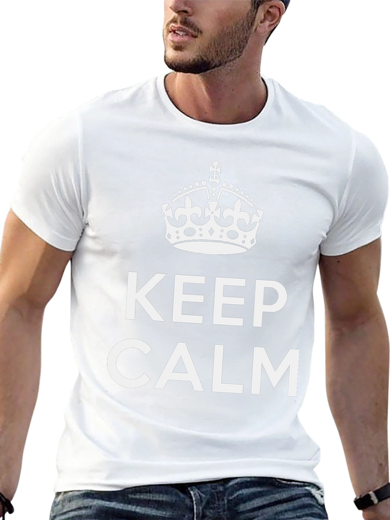 Keep Calm Crown Graphic Black T-Shirt