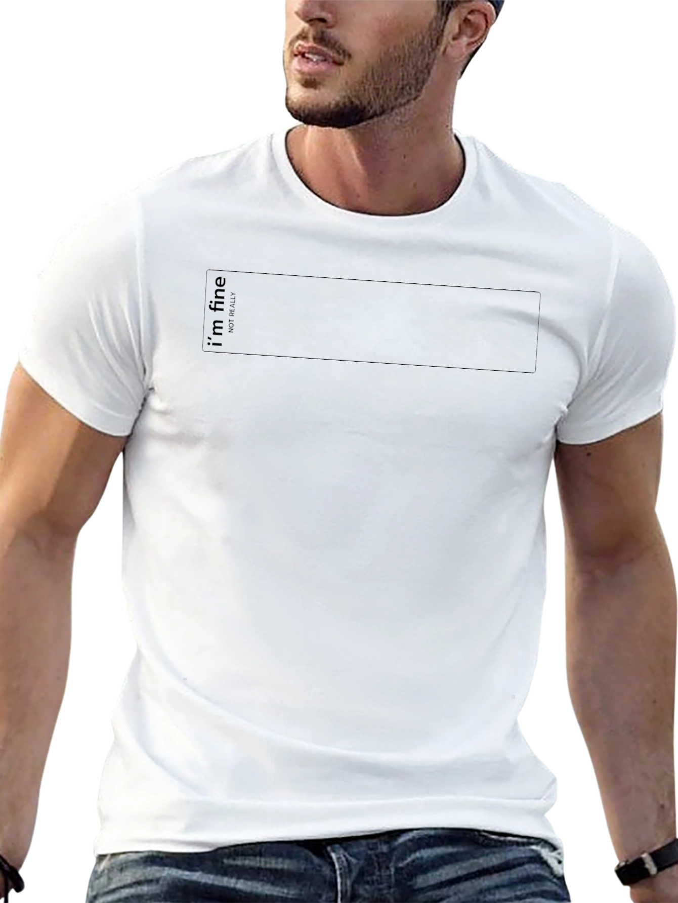 Black Graphic T-Shirt - Im Fine (Not Really)