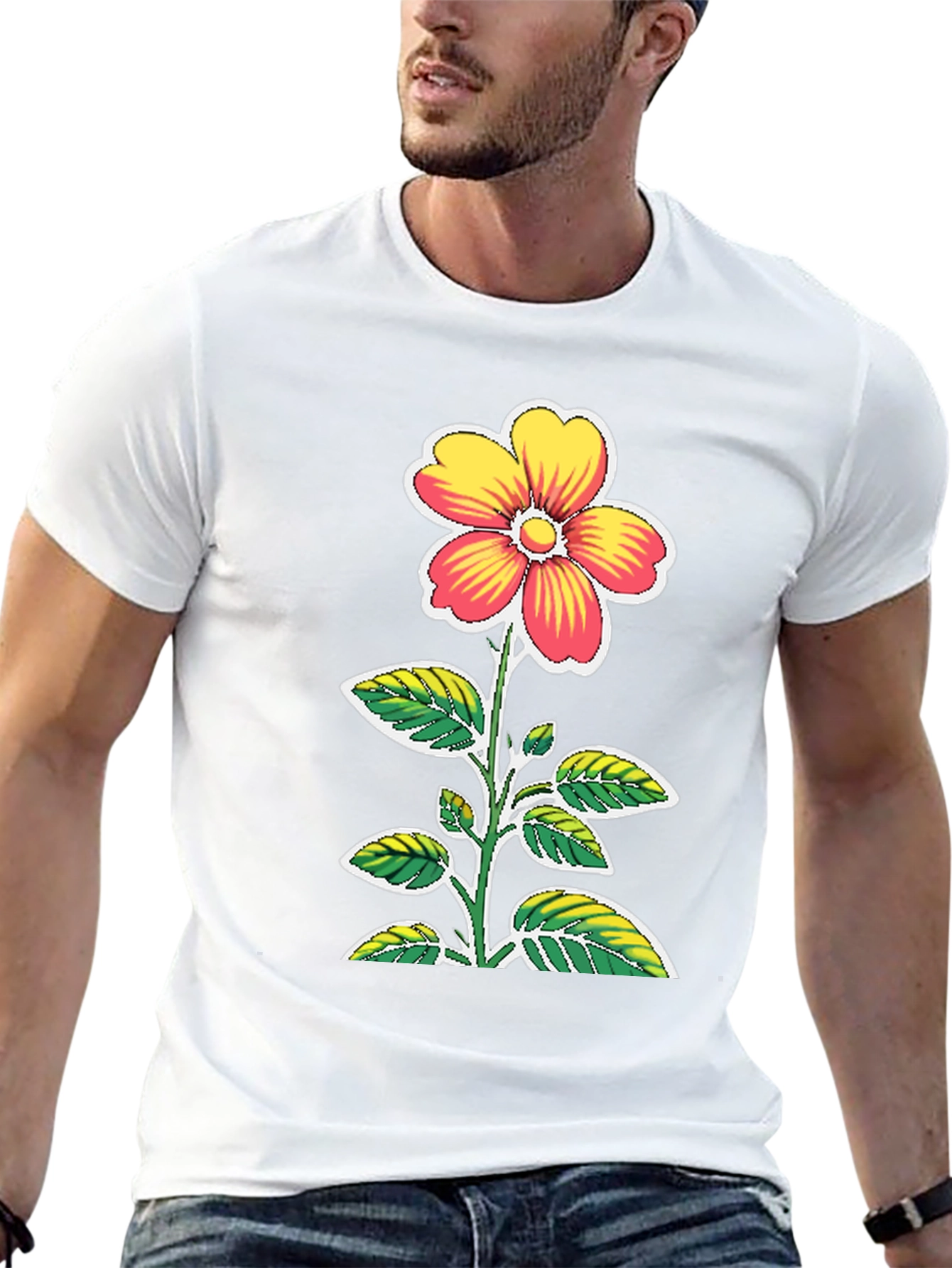 Floral Graphic Black T-Shirt