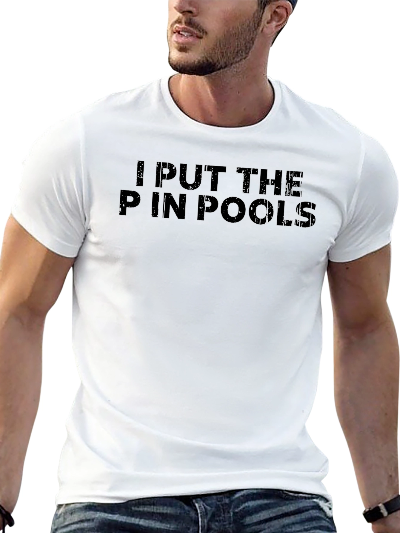 I Put The P In Pools Black Graphic Tee