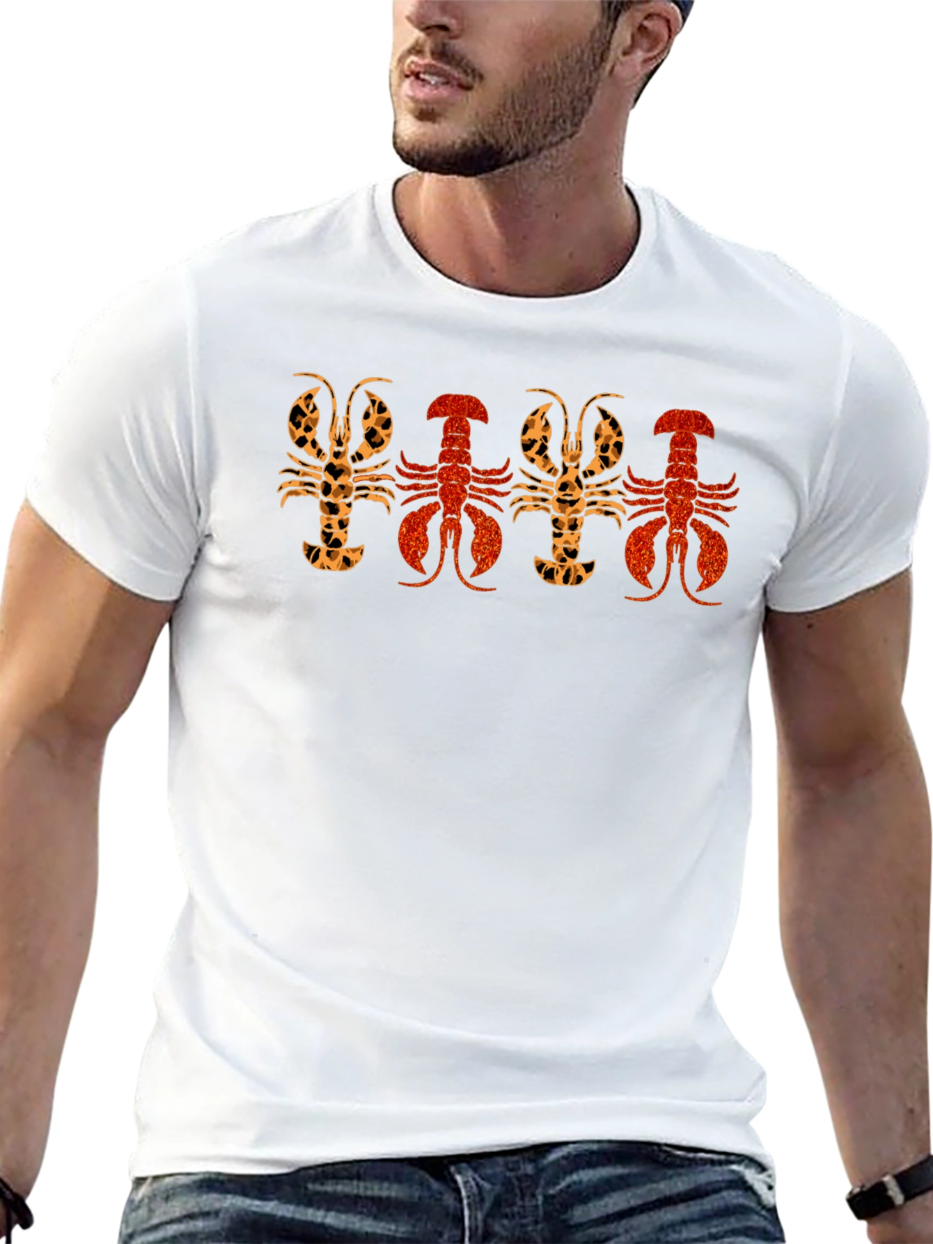 Lobster Print Crew Neck T-Shirt