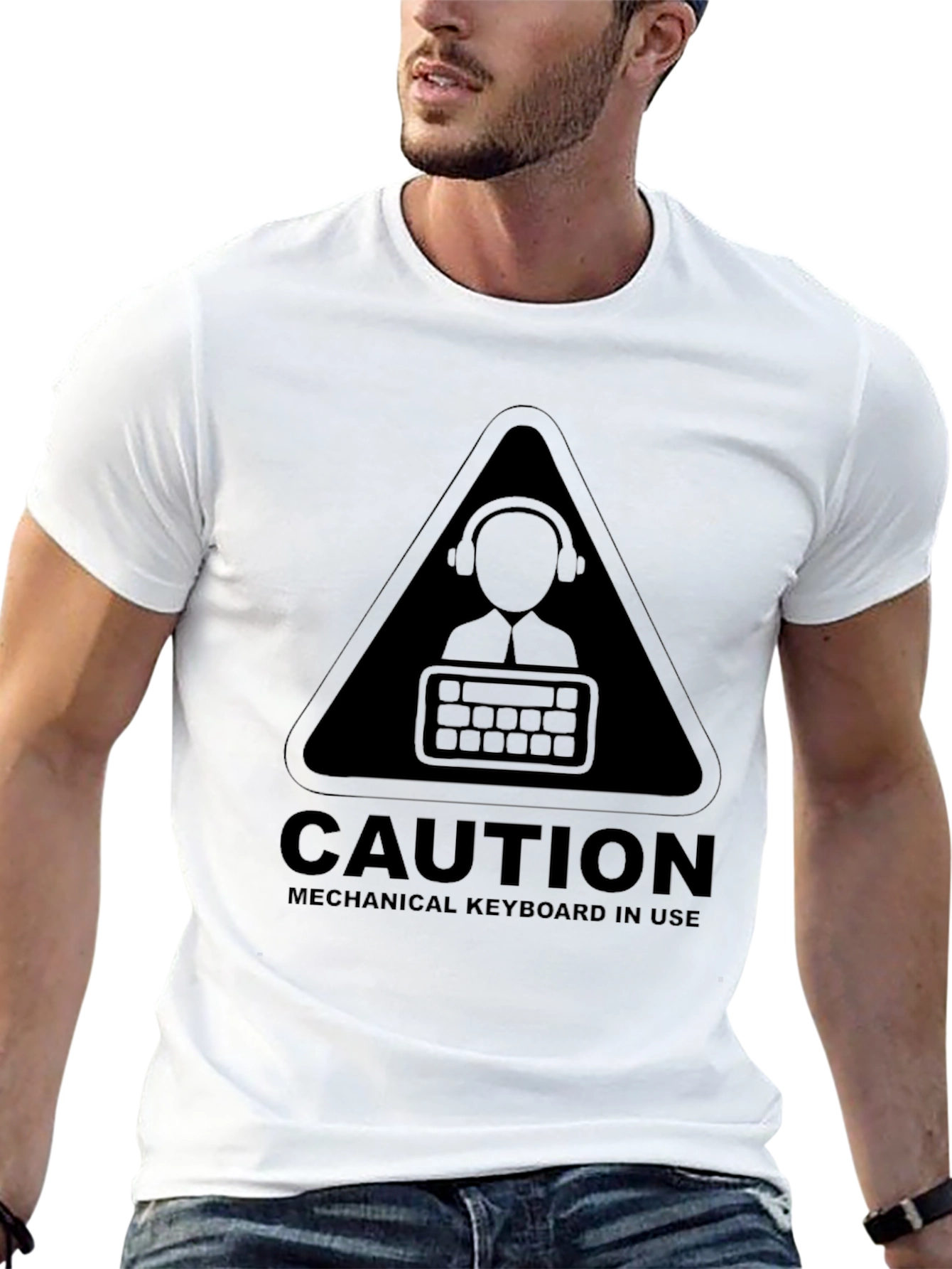 Caution Mechanical Keyboard T-Shirt - Gamer Tee