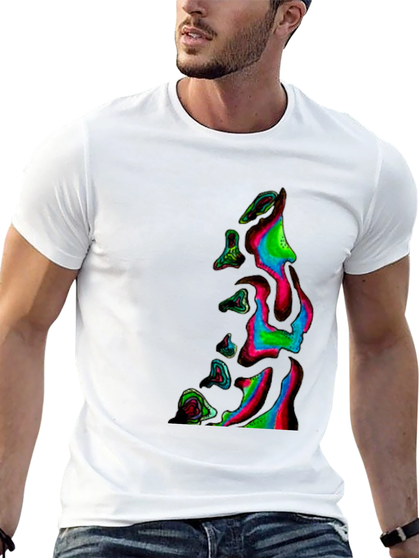 Abstract Neon Dripping T-Shirt