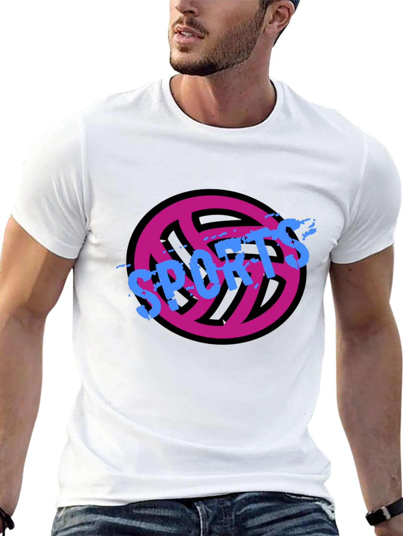 Sports Graphic Tee - Black Casual T-Shirt