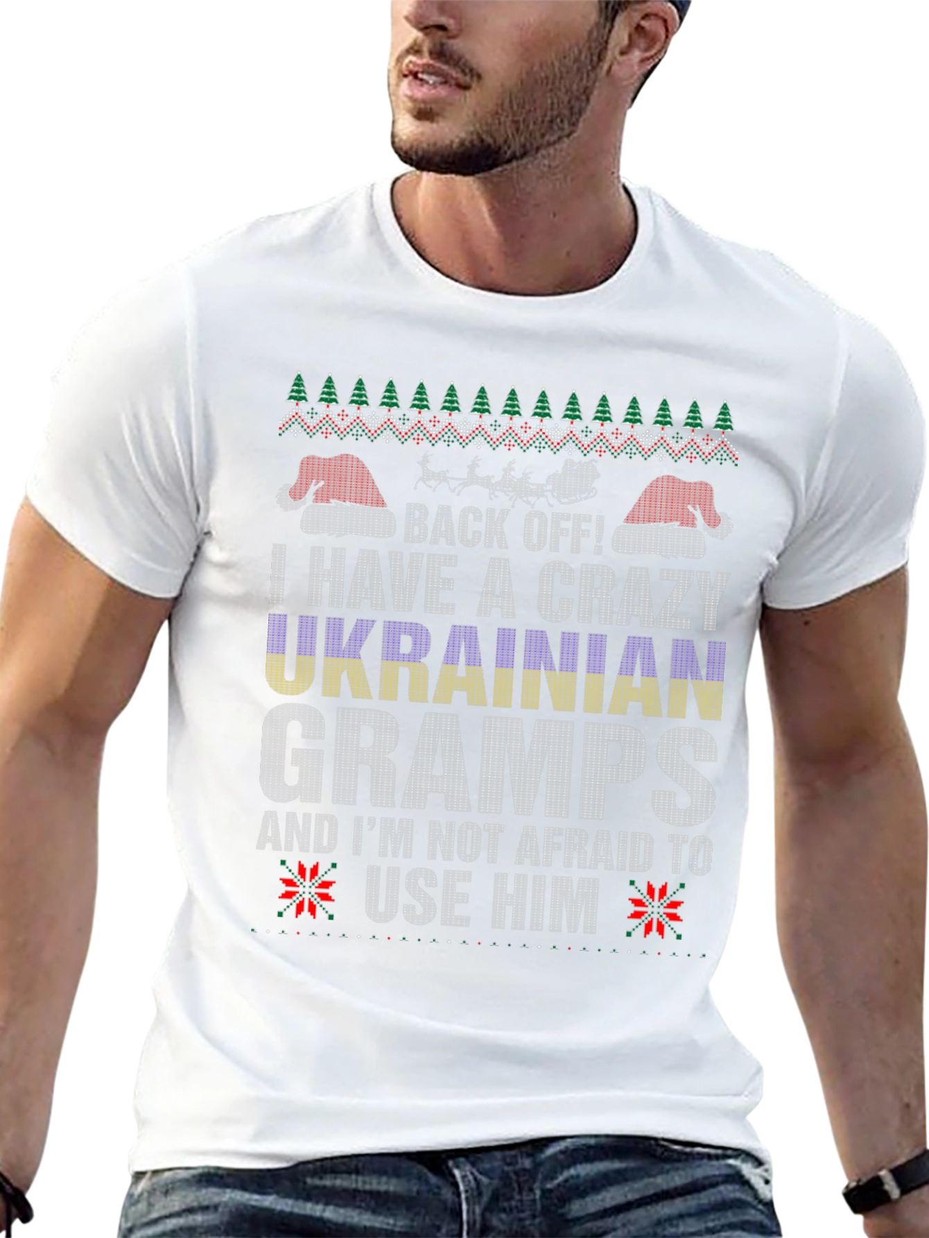 Crazy Ukrainian Gramps Christmas T-Shirt