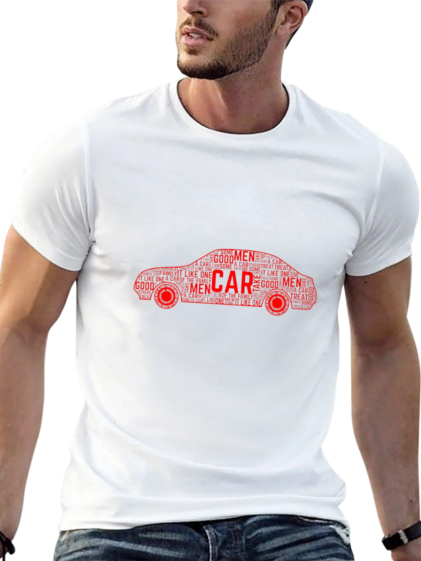 Mens Car Word Art Graphic T-Shirt