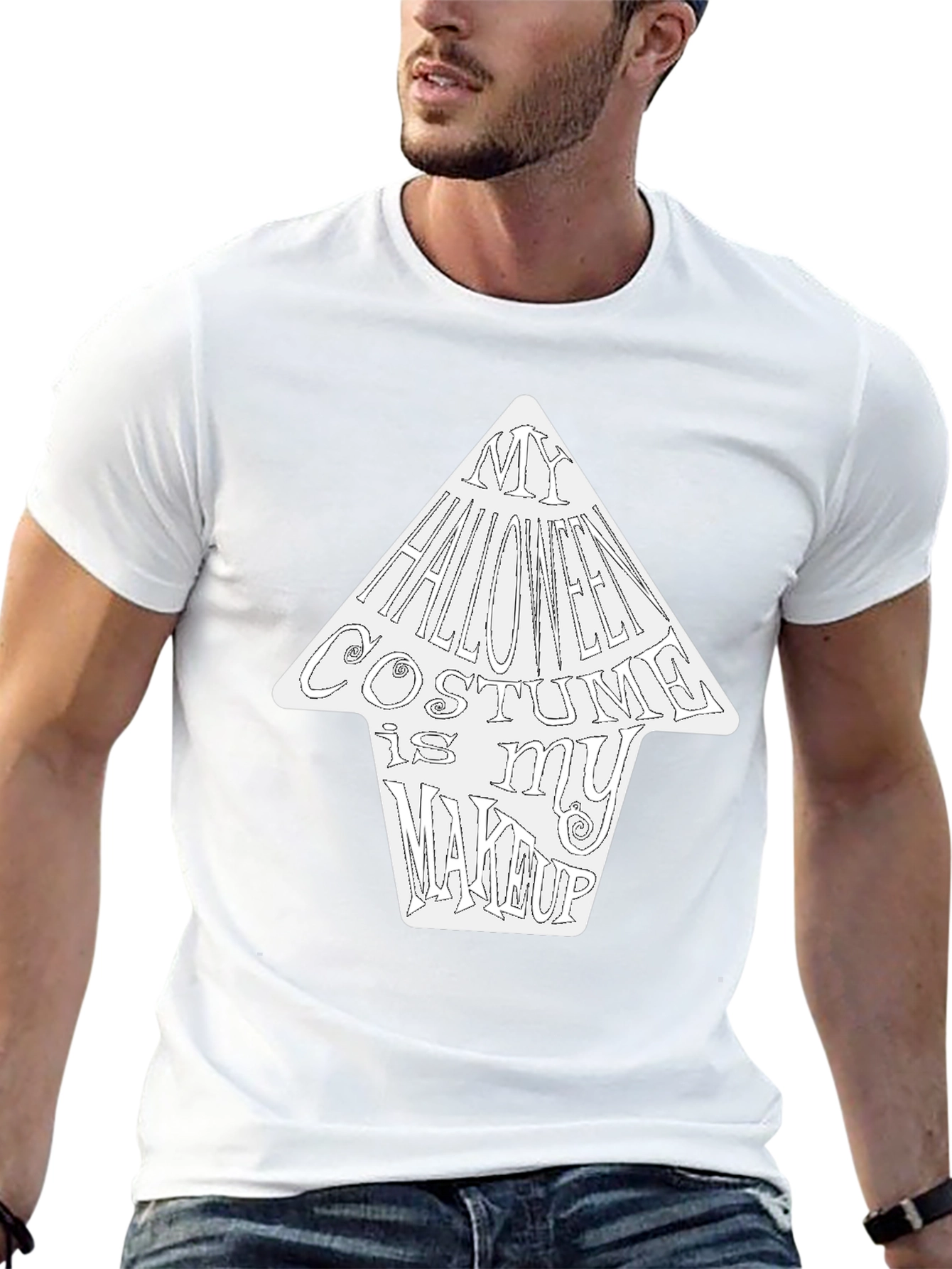 Halloween Costume Makeup T-Shirt - Funny Graphic Tee