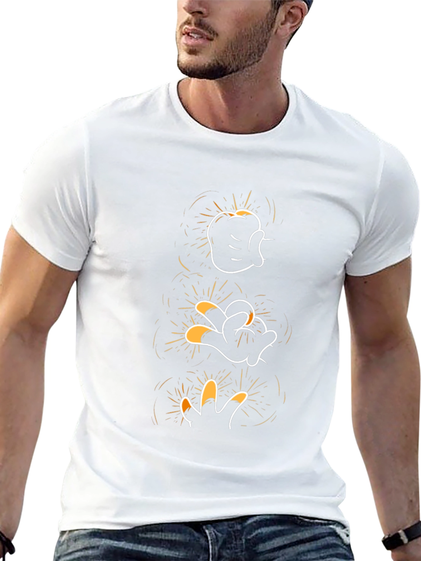 Mickey Mouse Glove Hand Evolution Black T-Shirt