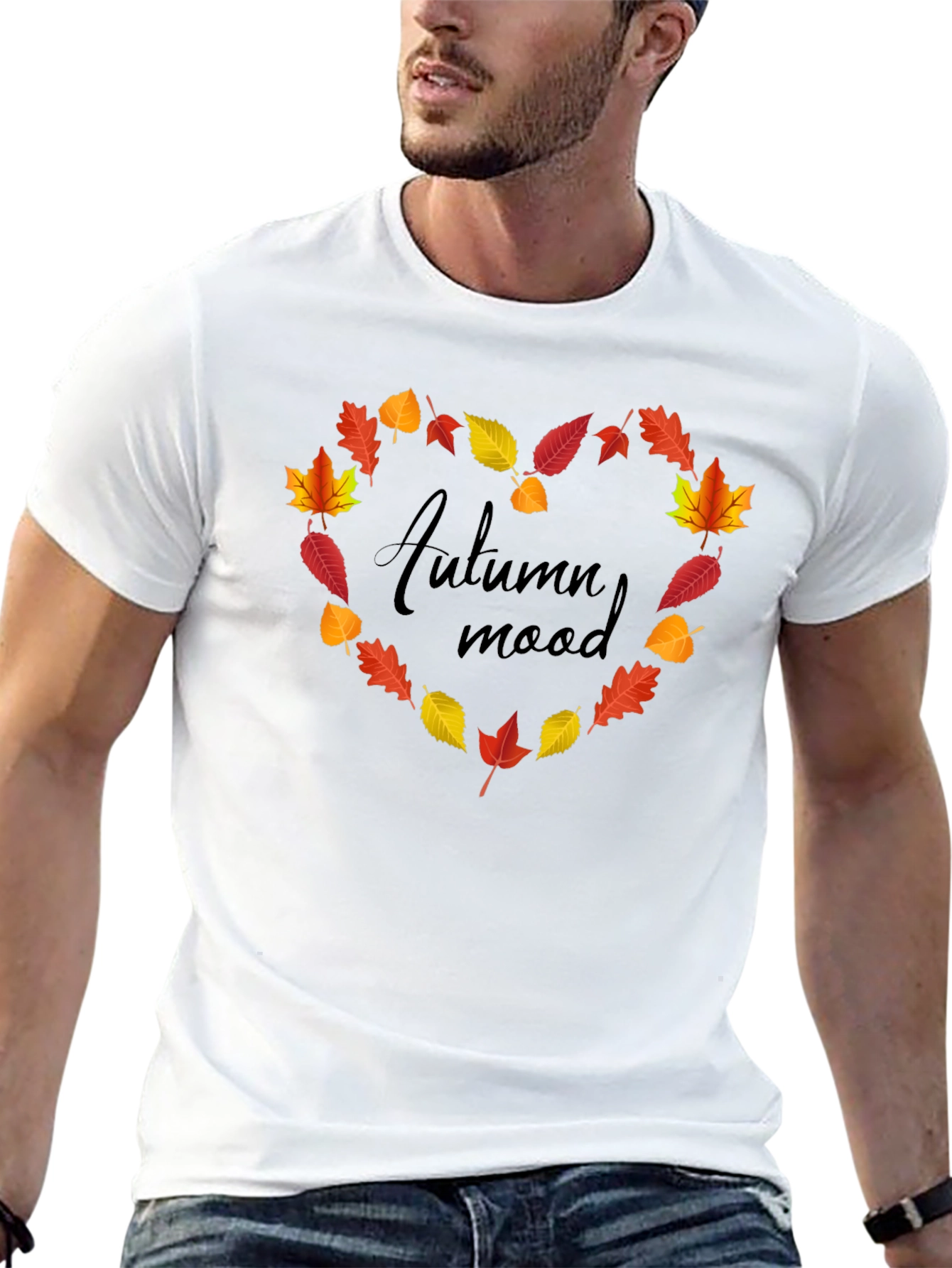 Autumn Mood Leaf Heart T-Shirt