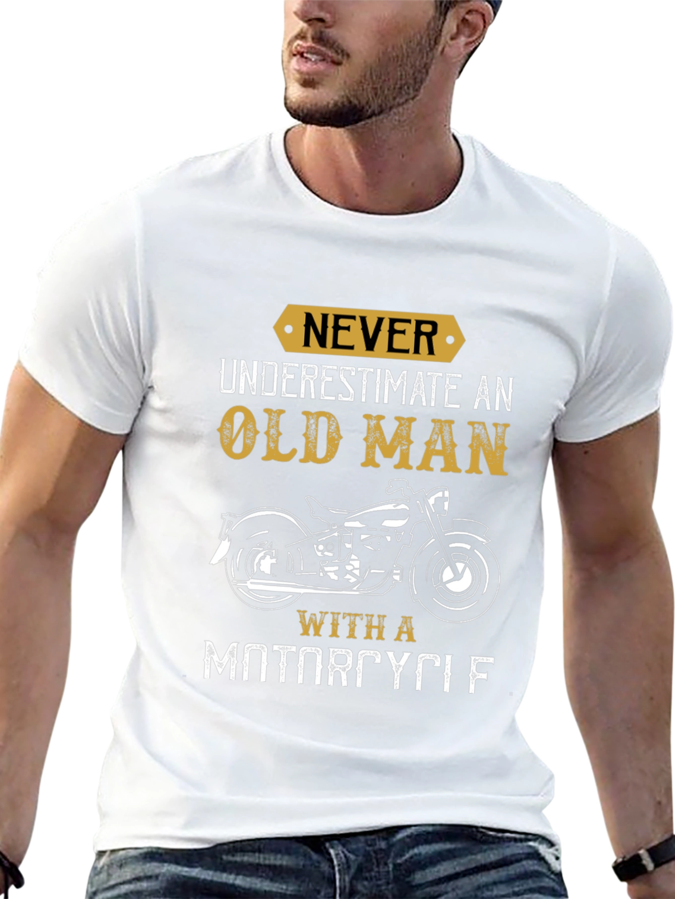 Old Man Motorcycle T-Shirt: Never Underestimate