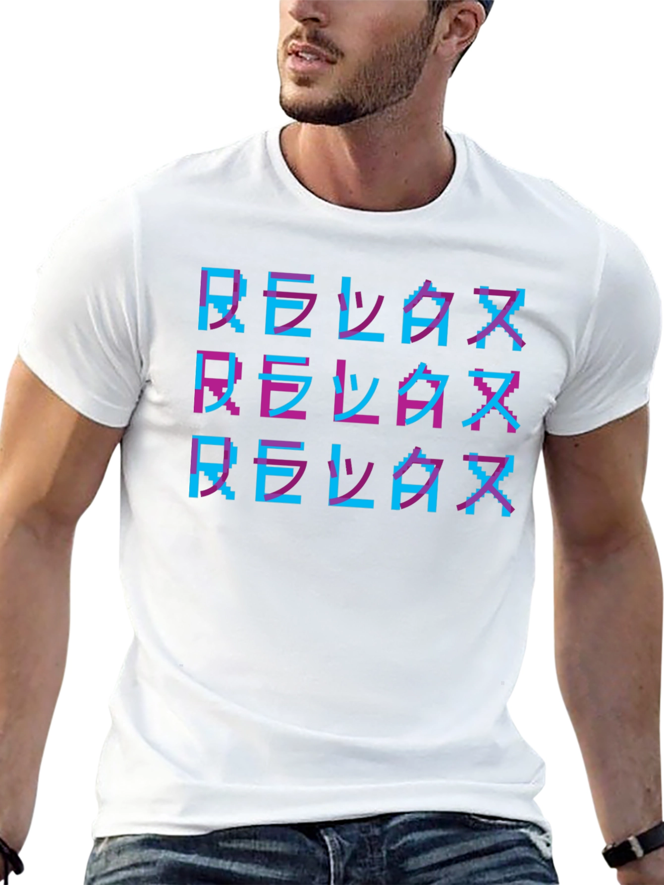 Relax Pixelated T-Shirt - Retro Gaming Style Tee