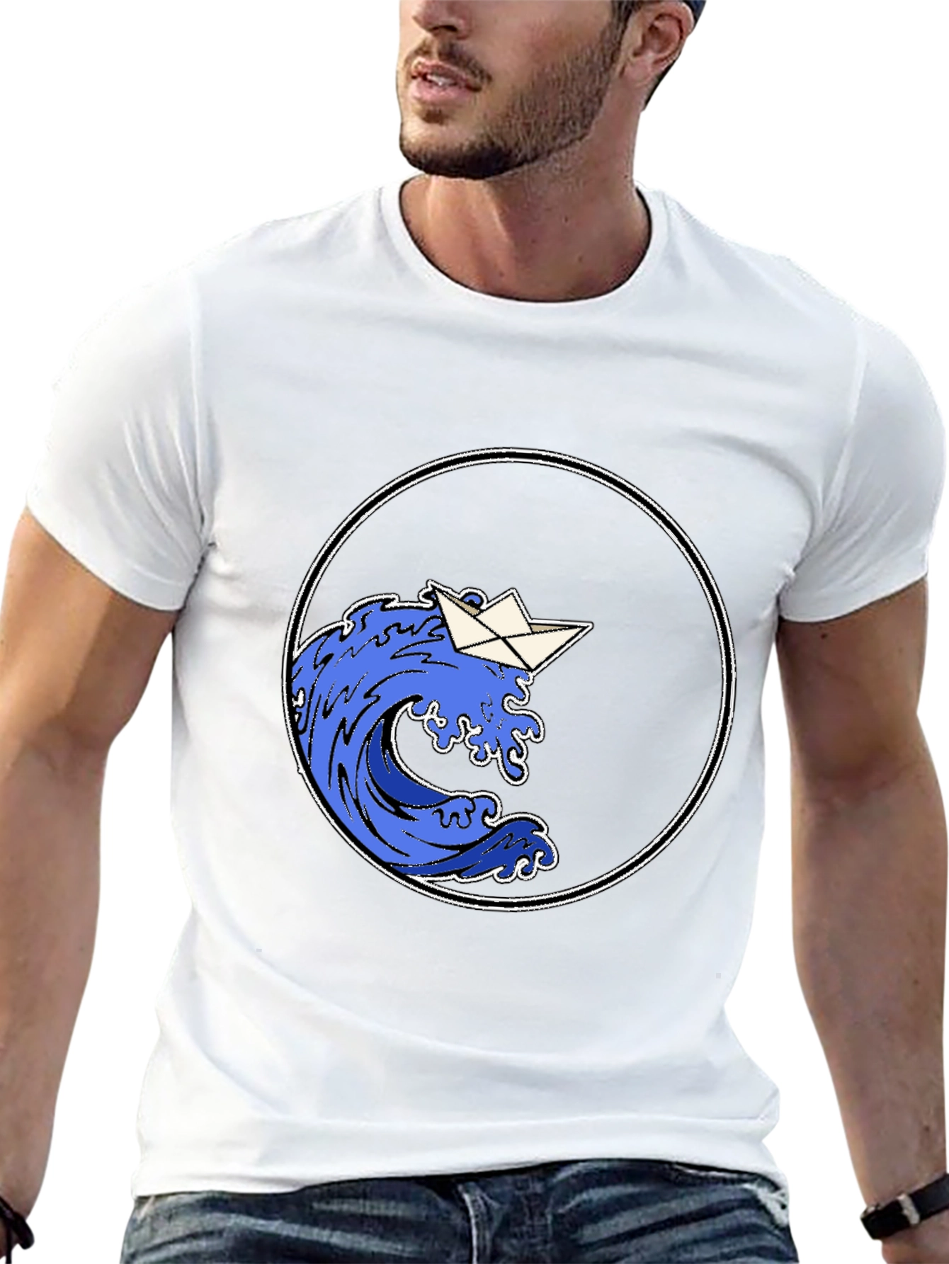 Paper Boat Wave Graphic Tee