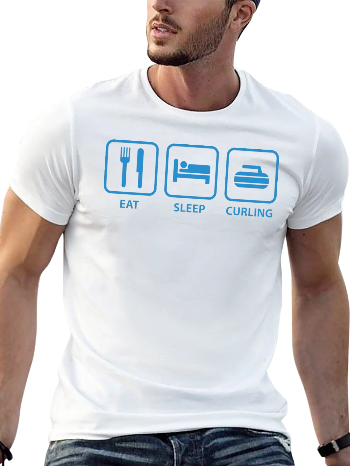 Eat Sleep Curling Graphic T-Shirt