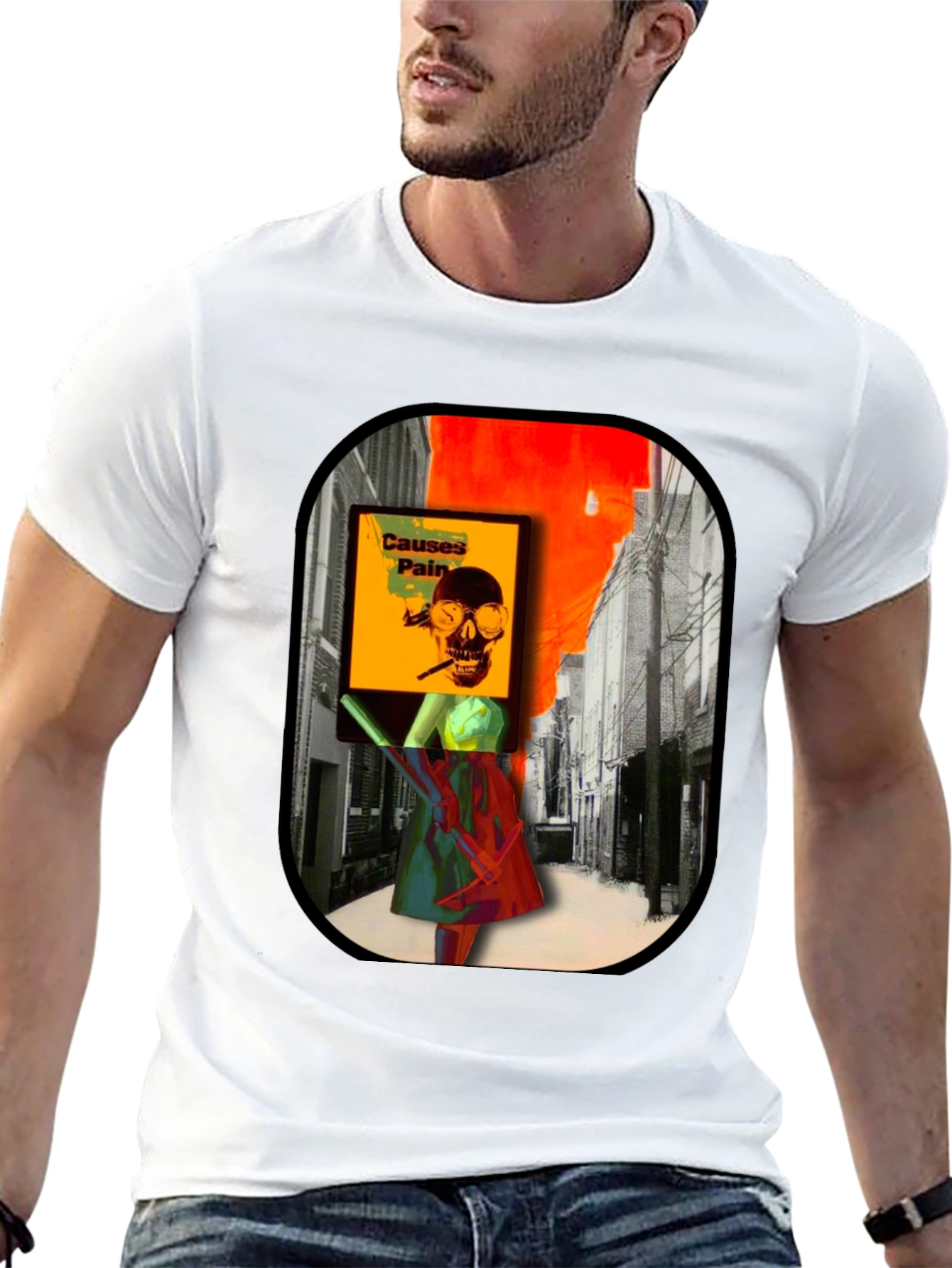 Edgy Graphic Print T-Shirt