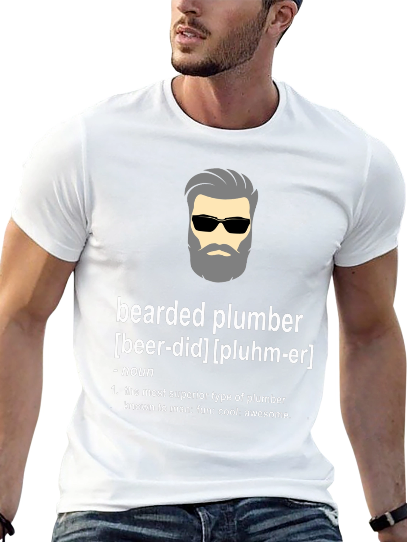 Bearded Plumber Funny Graphic Tee