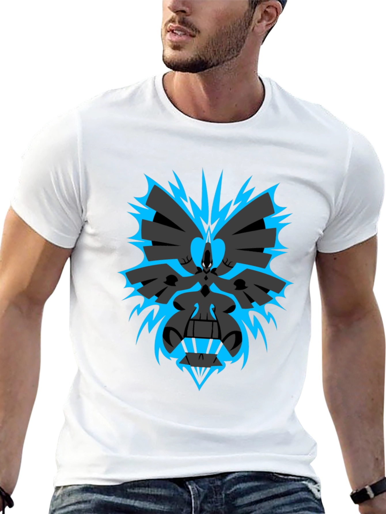Abstract Graphic Print Black T-Shirt