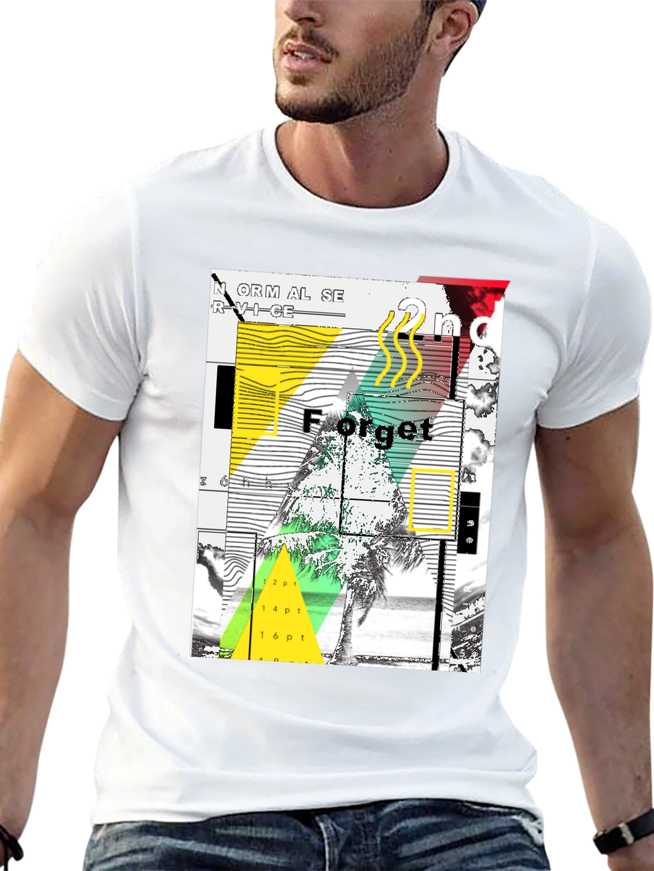 Abstract Graphic Print Mens Black T-Shirt