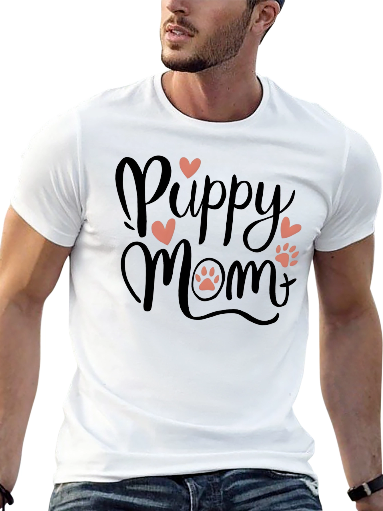 Puppy Mom Black T-Shirt - Dog Lover Tee