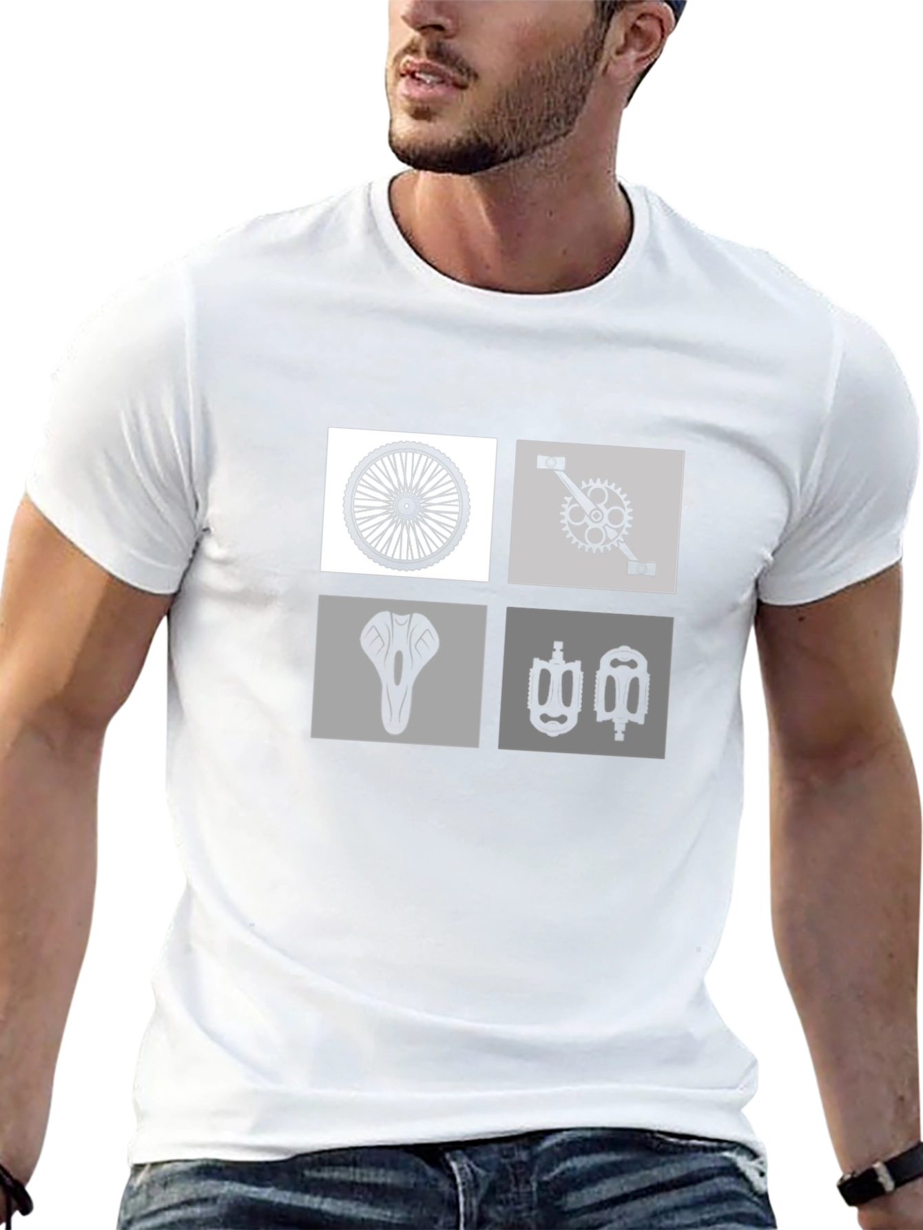 Biker T-Shirt - Cycle Parts Graphic Tee