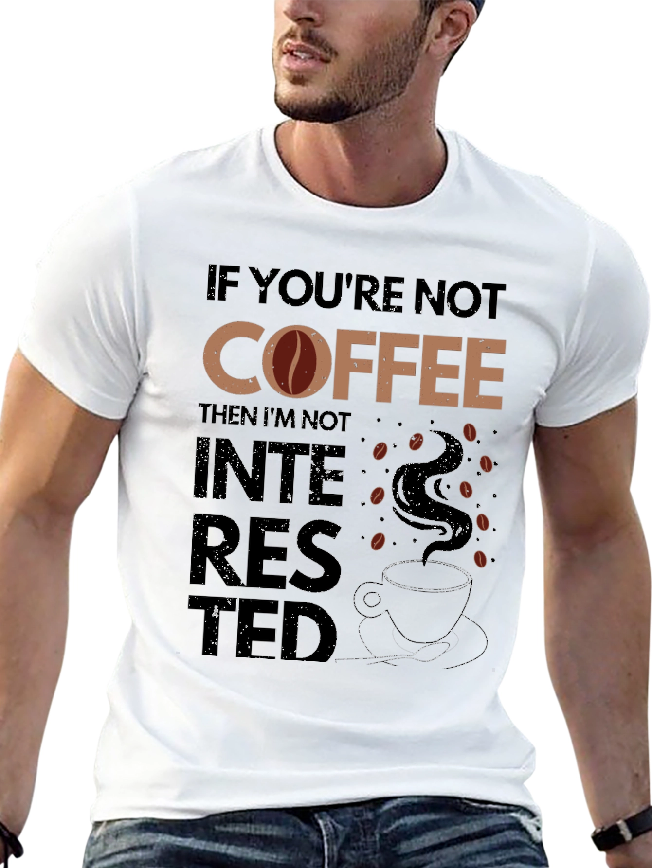 Coffee Lover Graphic Tee - Not Interested