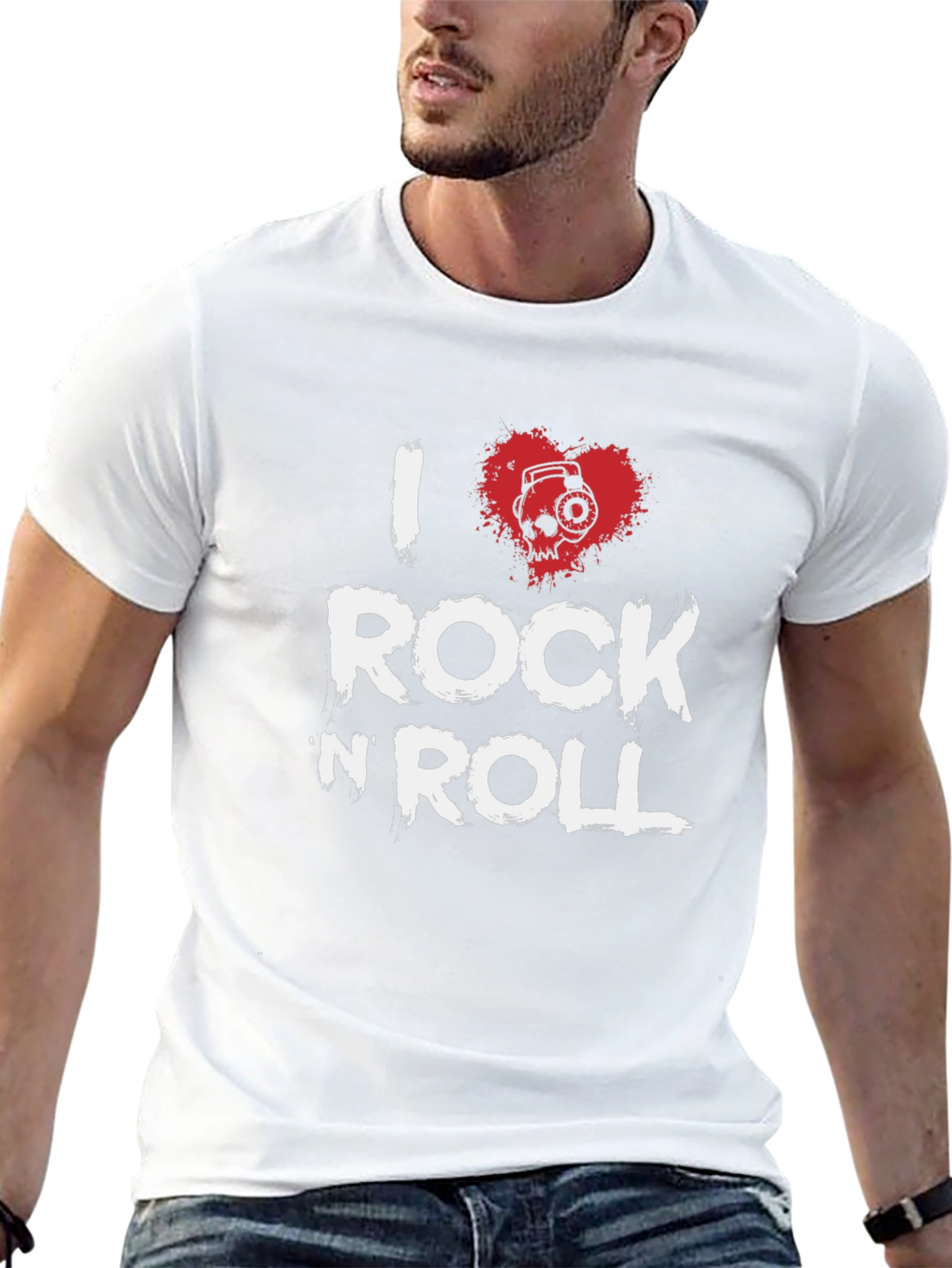 I Heart Rock n Roll Black Graphic Tee