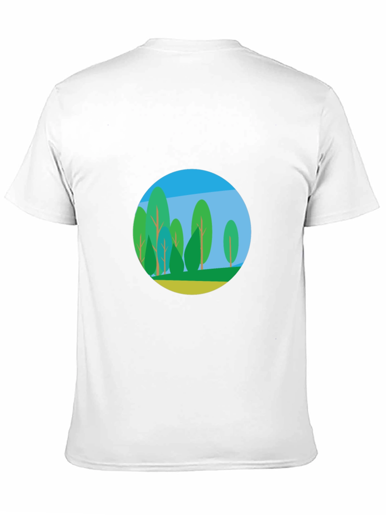 Nature Scene Graphic Tee - Black Cotton Blend Shirt