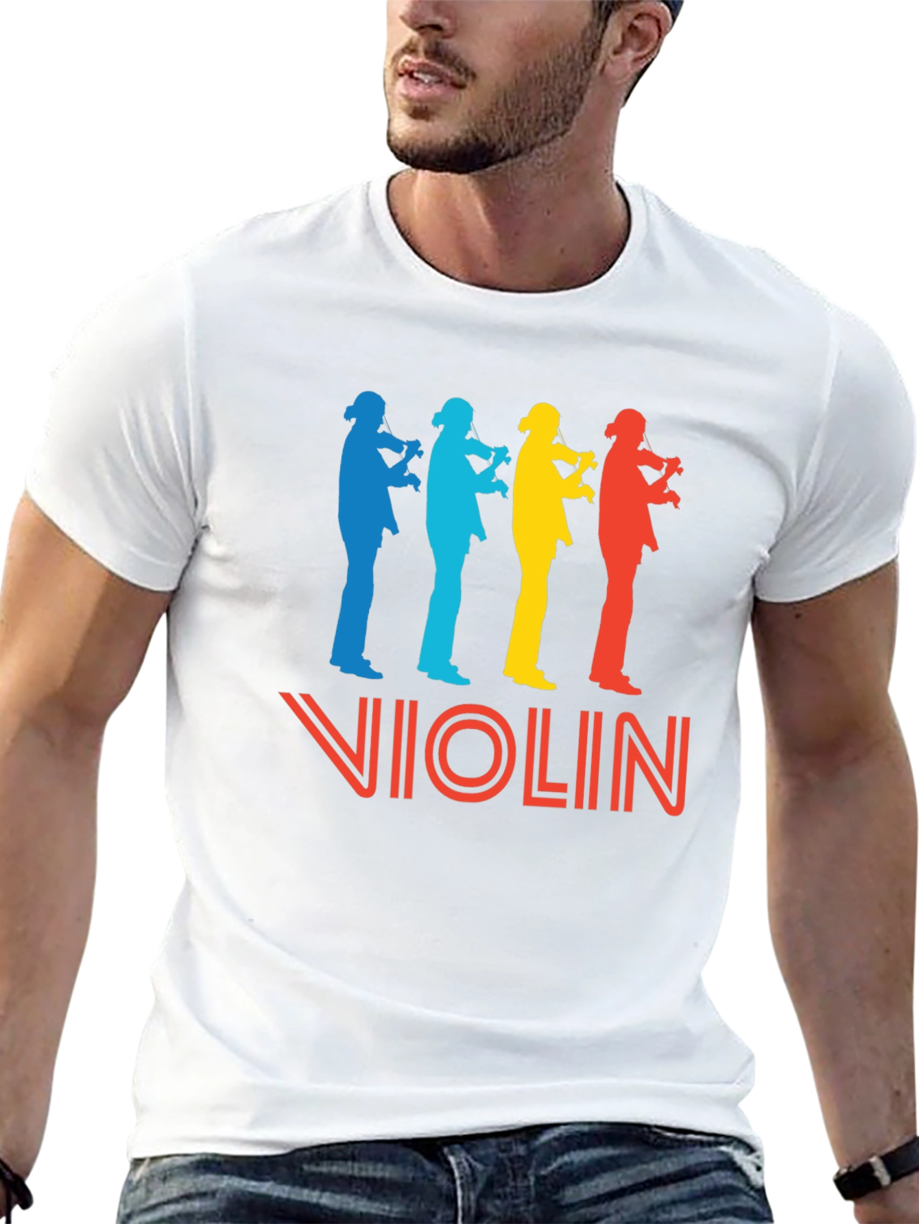 Retro Violinist T-Shirt - Music Lover Tee