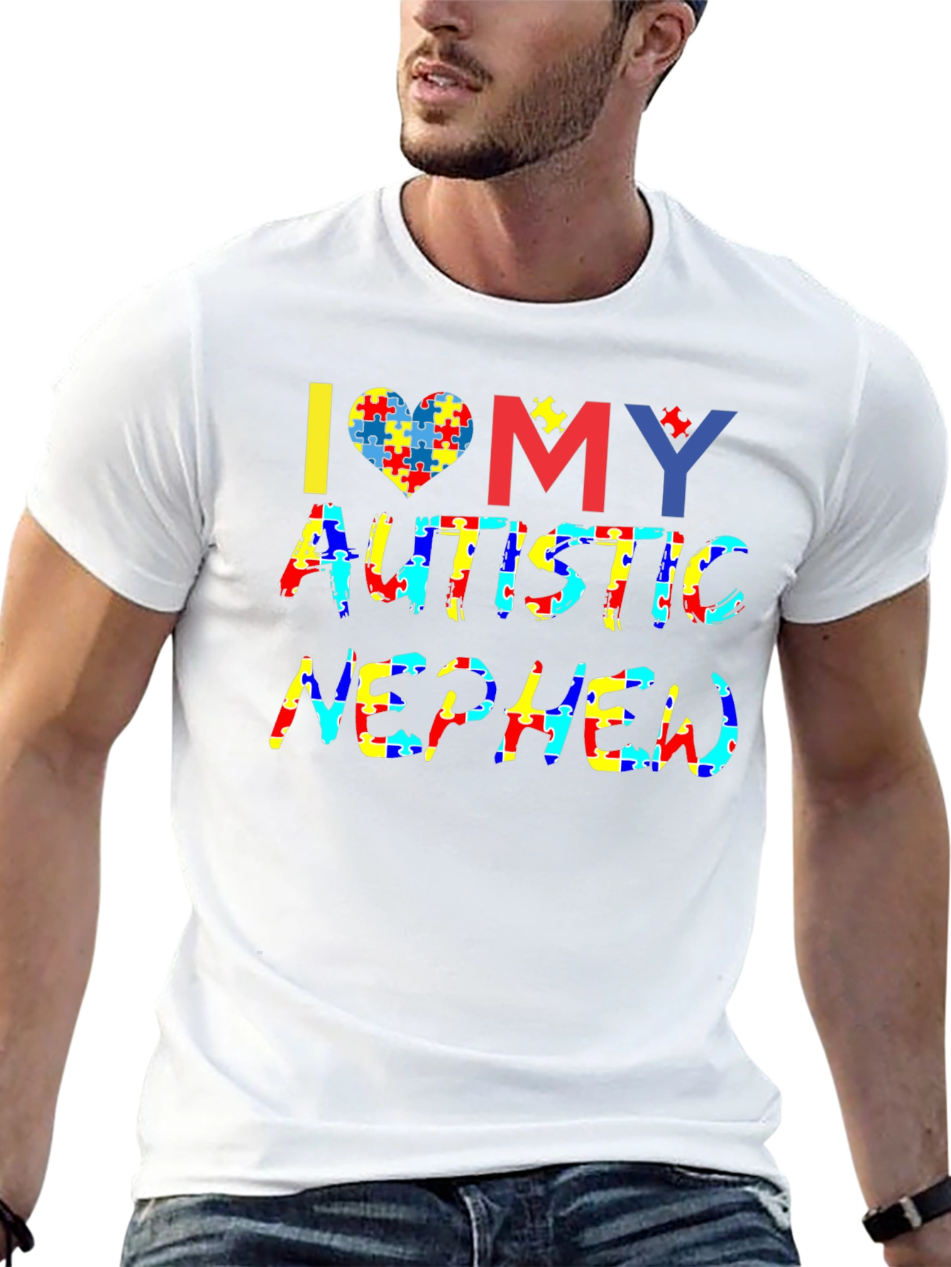Autism Awareness I Love My Autistic Nephew T-Shirt