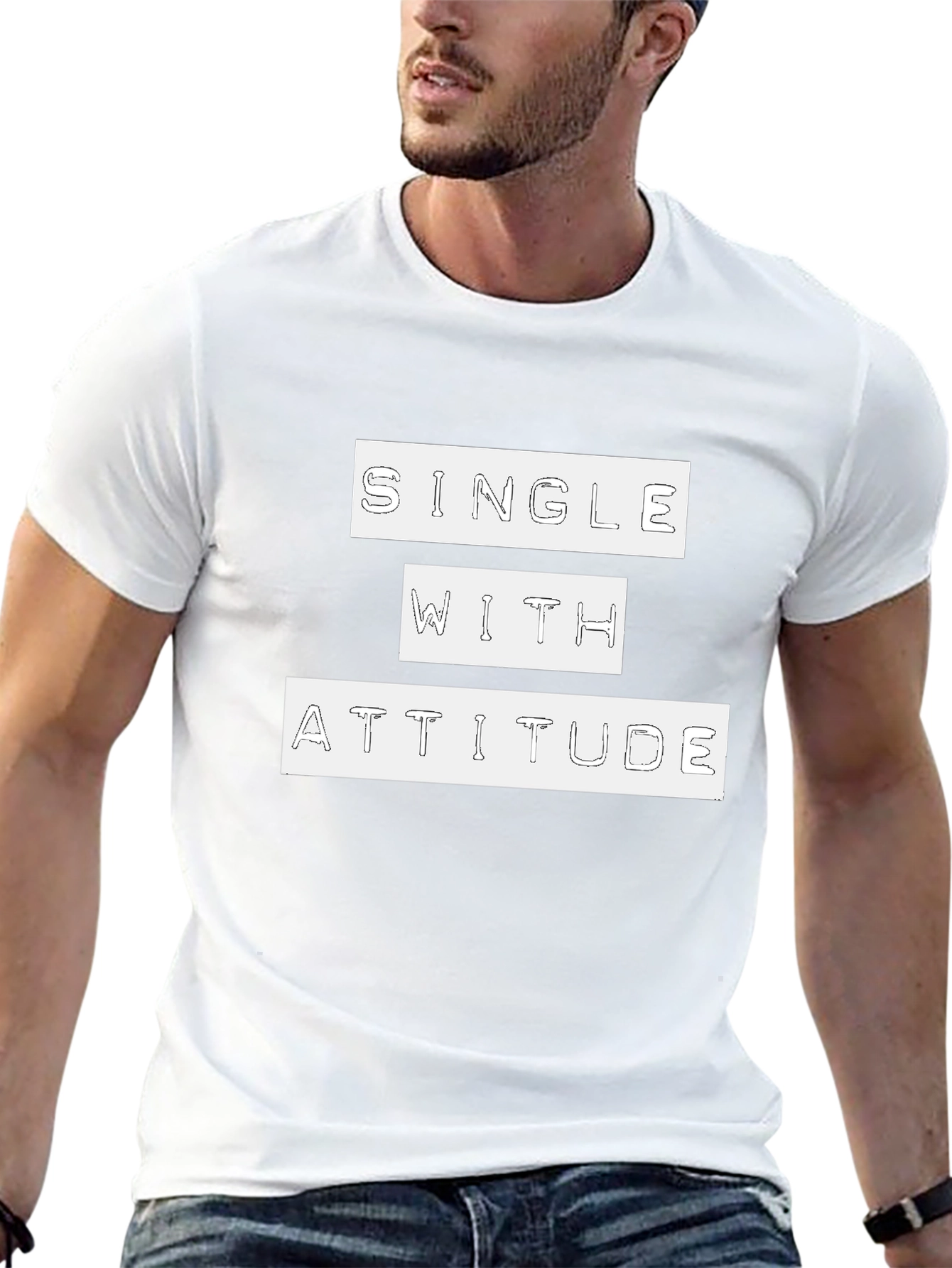 Single With Attitude Graphic Tee - Black Cotton