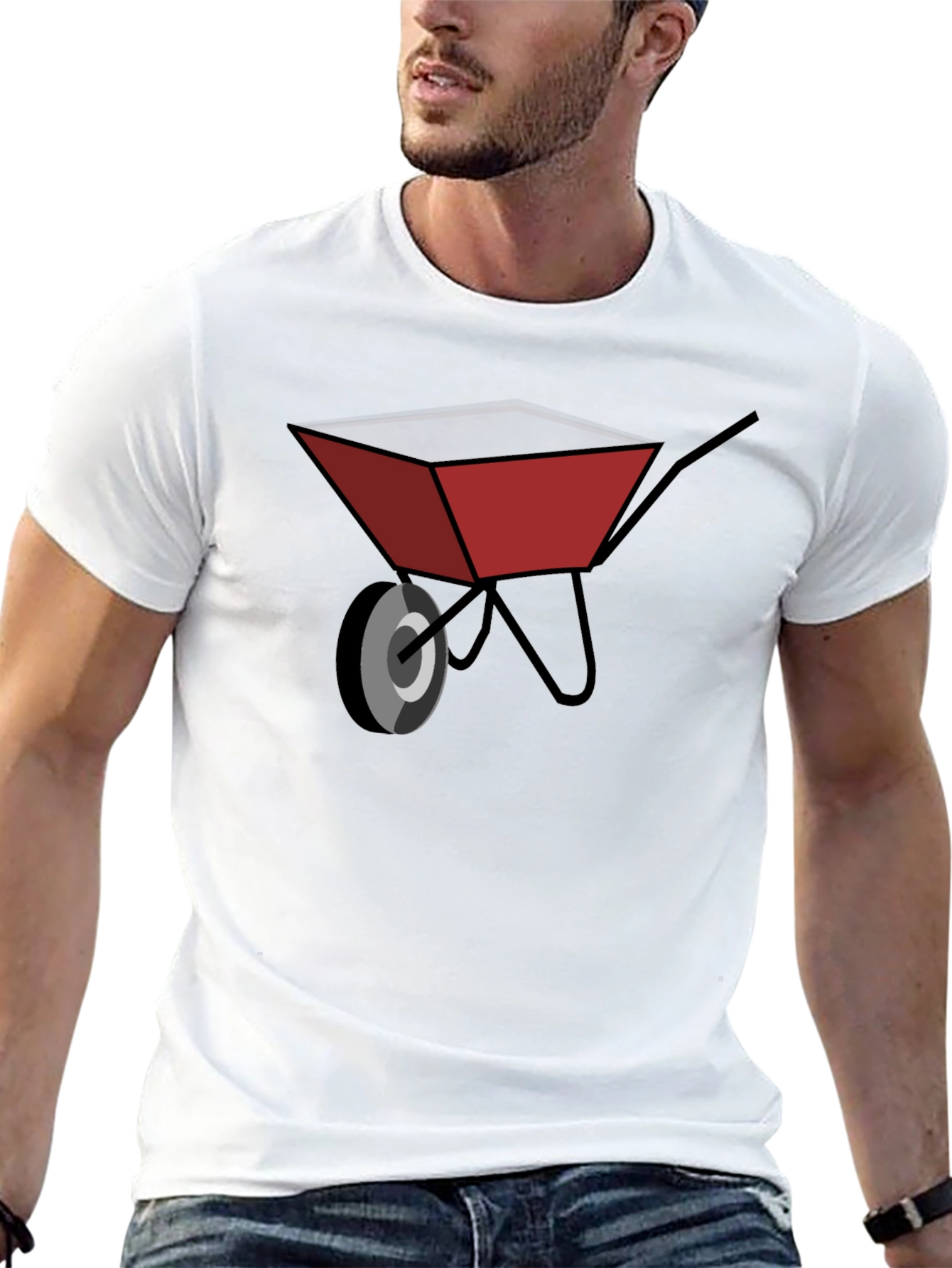 Mens Black Wheelbarrow Graphic T-Shirt